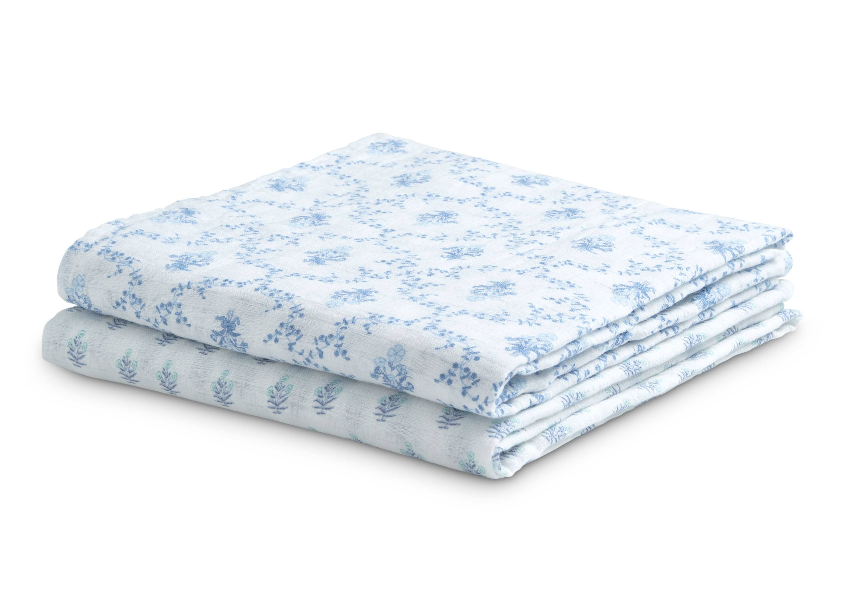 100% Cotton Muslin Baby Receiving Blankets - Soft & Breathable Swaddle Blankets for Newborns - 2 Pack Set - Perfect for Swaddling, Nursing & Stroller Use