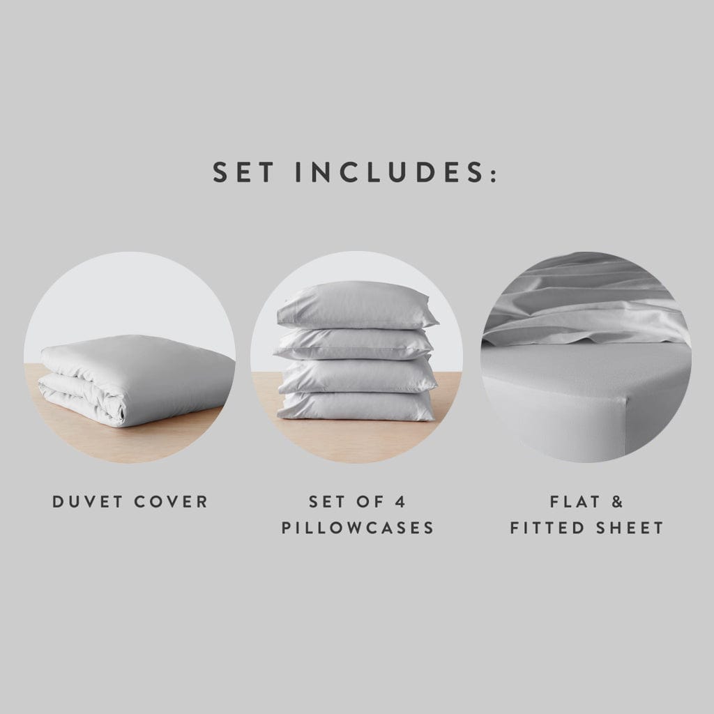 Organic Cotton Bedding Set - Soft & Breathable Resort Style Sheet, Duvet Cover & Pillowcase - Perfect for Luxury Hotels, Vacation Homes & Cozy Bedrooms
