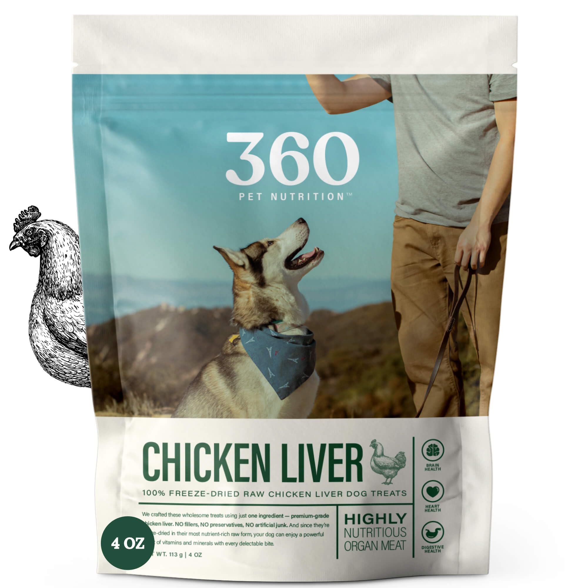 Freeze-Dried Raw Chicken Liver Treats for Dogs & Cats - Single Ingredient, High Protein, Grain-Free, All-Natural Dog & Cat Snacks - Made in USA, 4 oz - Perfect for Training, Rewards & Healthy Treats - Premium Quality Pet Nutrition