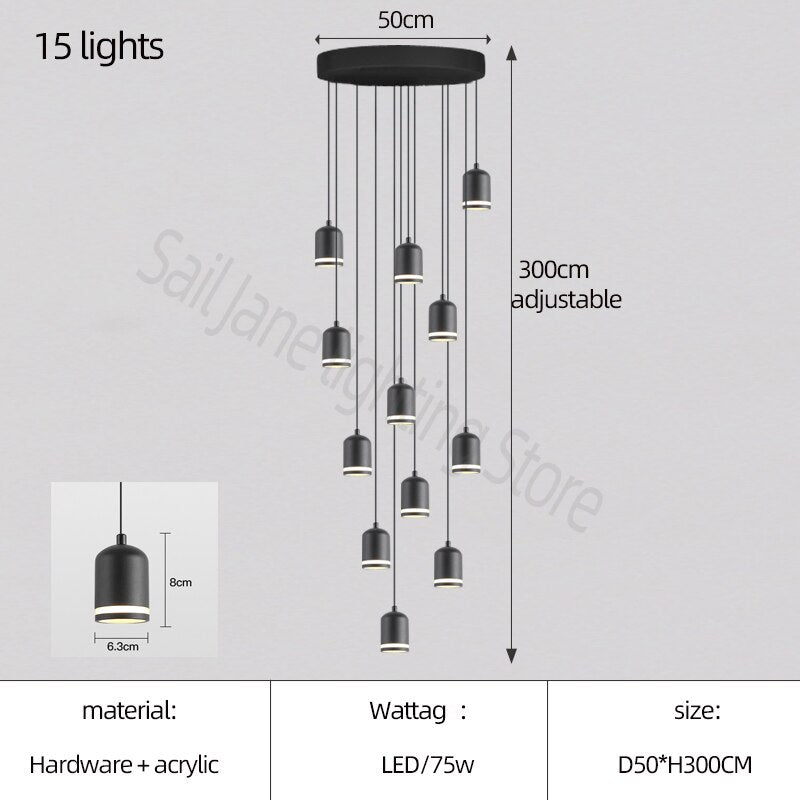 Swirl Staircase Chandelier - Modern Crystal Ceiling Light Fixture for Foyer & Stairwell | Elegant Home Lighting Solution for Entryway, Hallway & Staircase Decor