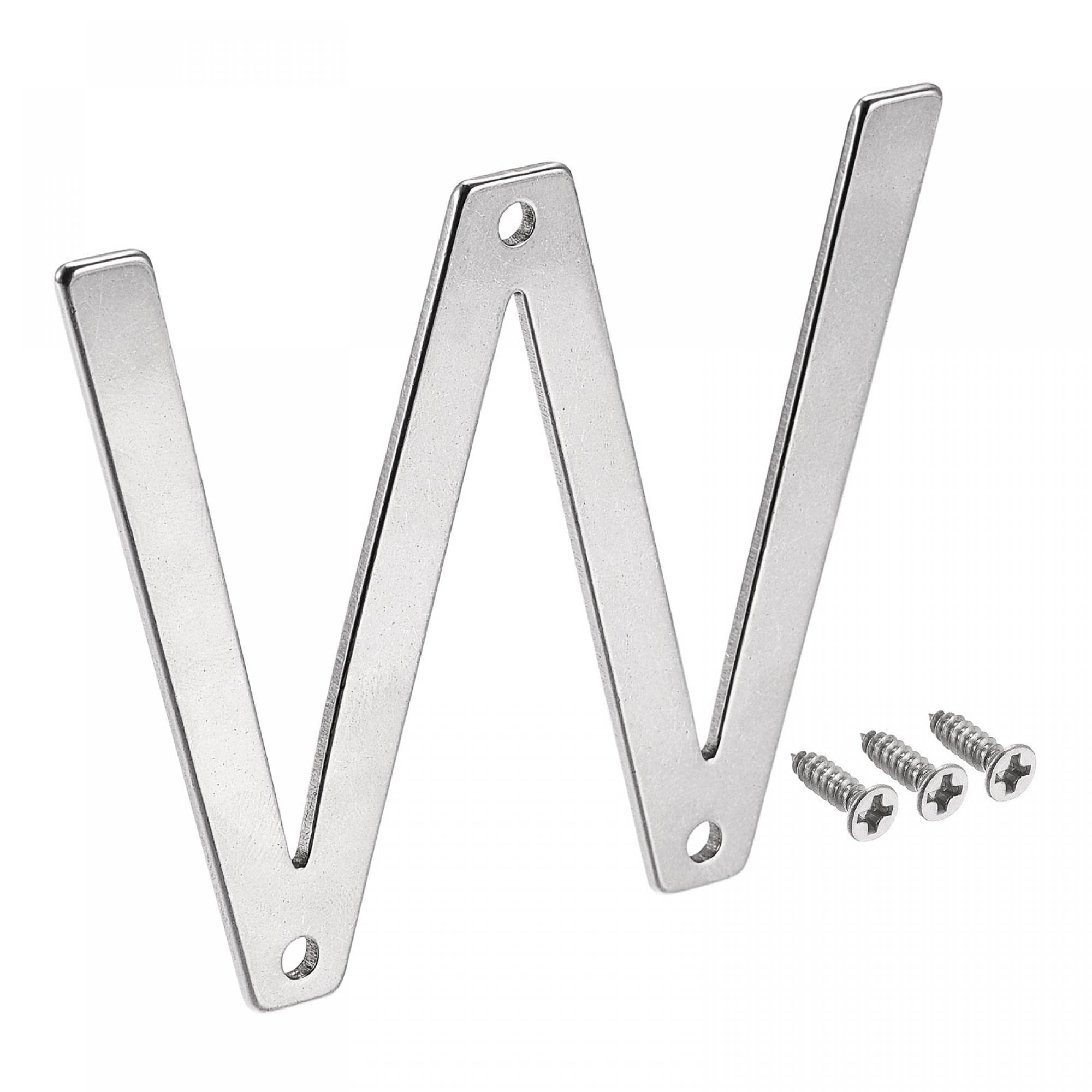 uxcell 1.97 Inch Stainless Steel Letter W - Polished Mailbox, Hotel & Door Address Sign for Home & Business - Perfect for Address Marking, House Numbering & Property Identification