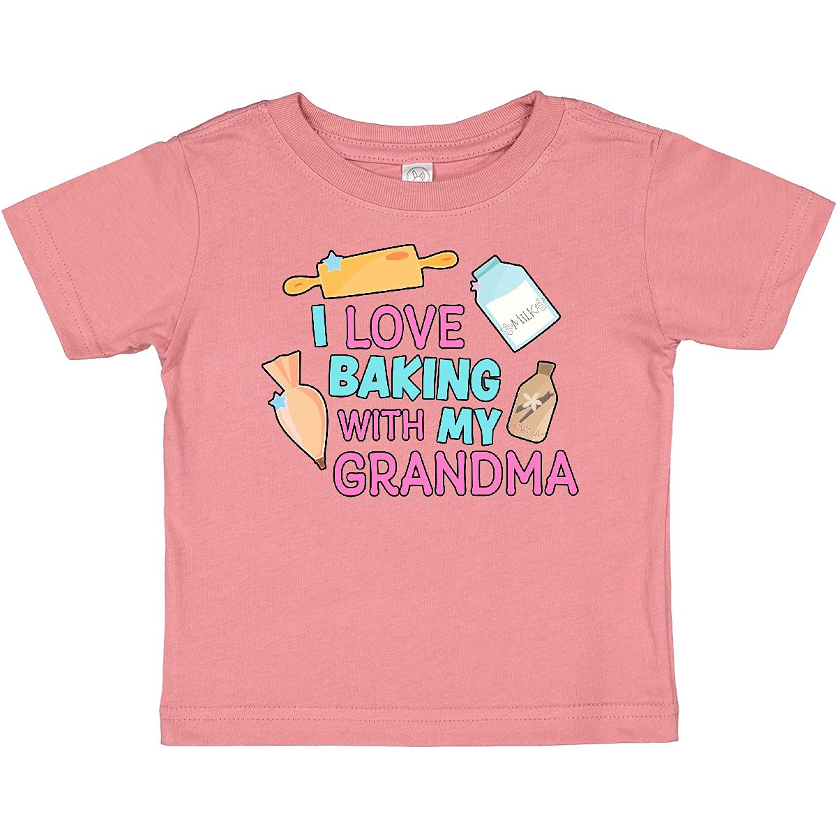 I Love Baking with My Grandma Baby T-Shirt - Cute Baking-Themed Outfit for Toddlers & Infants - Perfect for Family Baking Days, Grandparent Visits & Photo Shoots