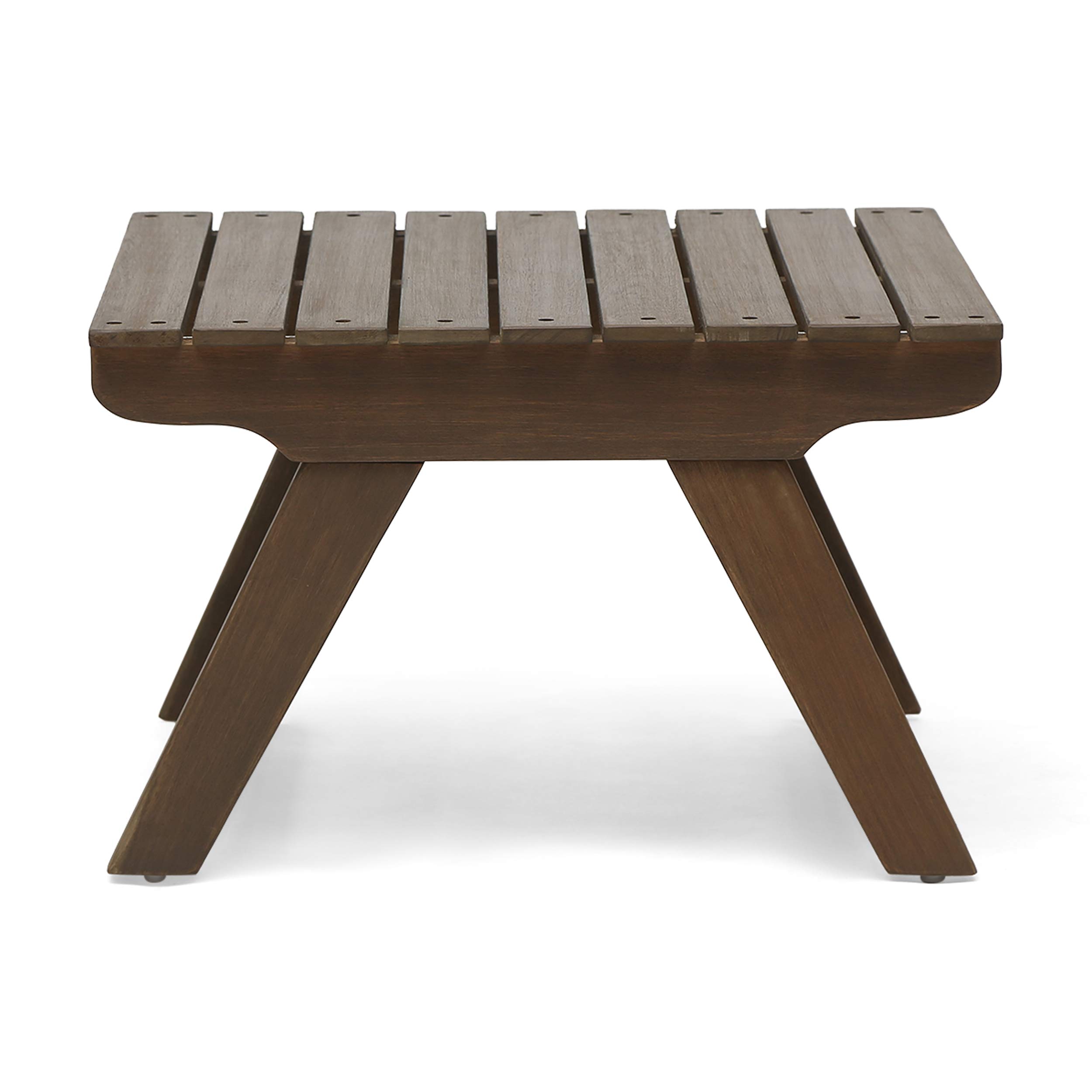 Kailee Outdoor Wooden Side Table with Gray Finish - Weather-Resistant Patio Furniture for Garden, Deck, and Poolside Use