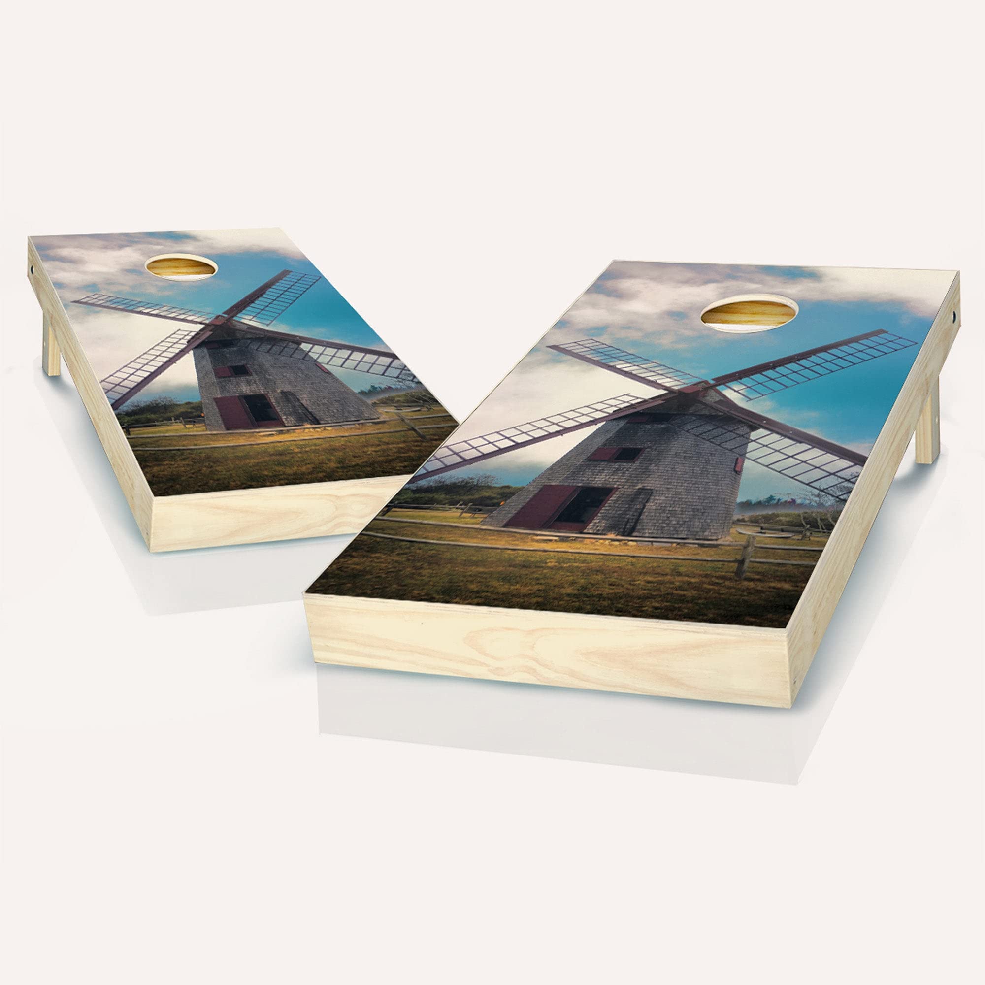 Skip's Garage Nantucket Windmill Cornhole Boards Set - Premium Wooden Bean Bag Toss Game with 2 Boards & 8 Bags - Perfect for Backyard Parties, Tailgating, and Outdoor Family Fun