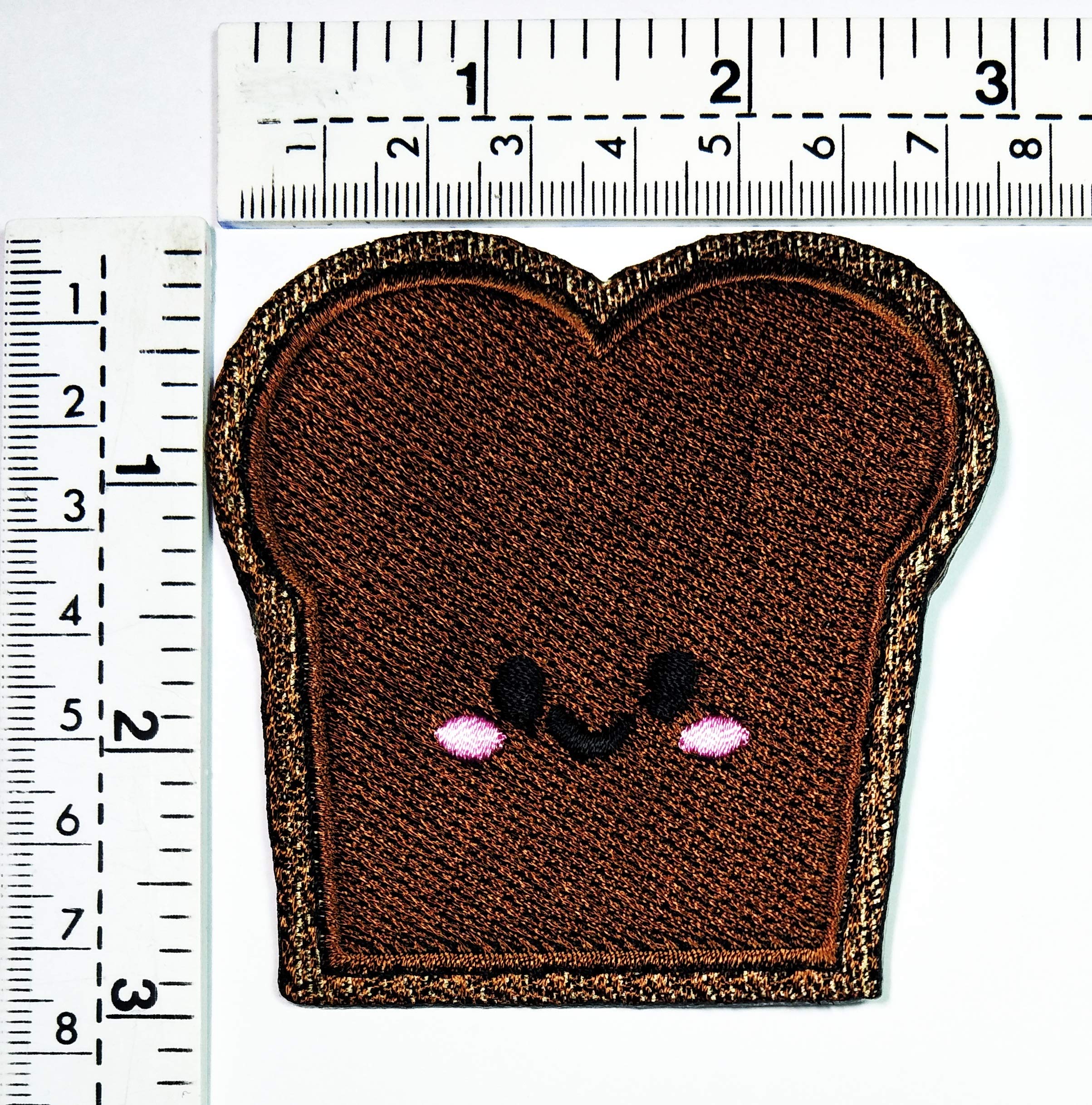 Chocolate Jam Snack Bread Iron-On Embroidered Patch - Cartoon Design for Kids, DIY Sew-On Applique for Vest, Jacket, Cap, Hoodie & Backpack - Perfect for Customizing Clothes, Accessories & School Supplies