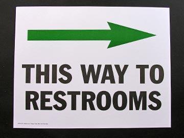 Bathroom Directional Arrows - 50 Pack, Self-Adhesive Restroom Signs for Clear Navigation - Perfect for Offices, Schools, and Public Spaces