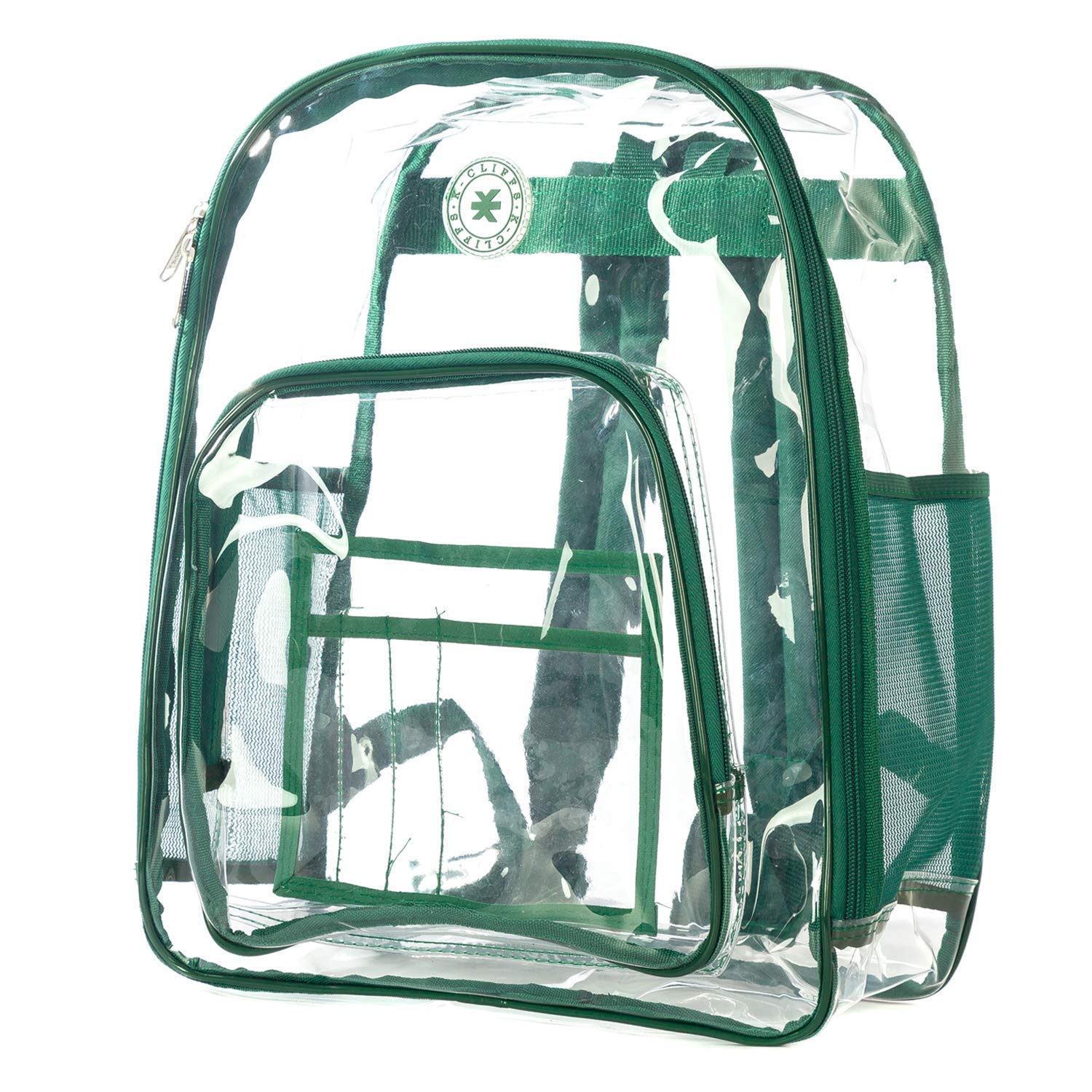 Heavy Duty Clear Backpack - Transparent School Bag with Large Capacity, See Through Security Work Bag for Students & Professionals | Perfect for School, Work, Travel & Stadium Events (Green)