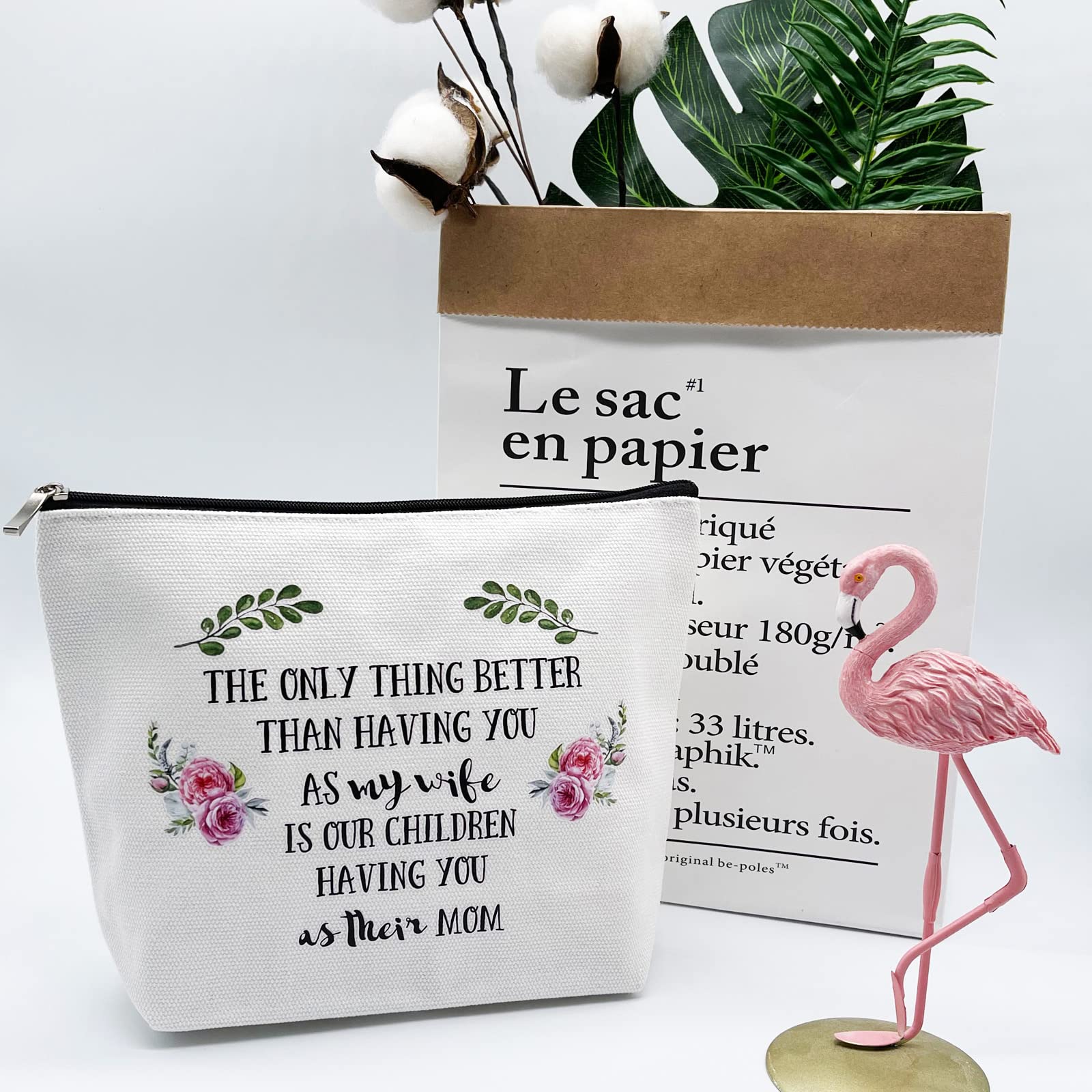 Stylish Makeup Bag for Wife - Perfect Birthday, Christmas, Mother's Day, Wedding & Valentine's Day Gift - Thoughtful Present for Mom from Husband & Kids - Ideal for Travel, Work & Daily Use