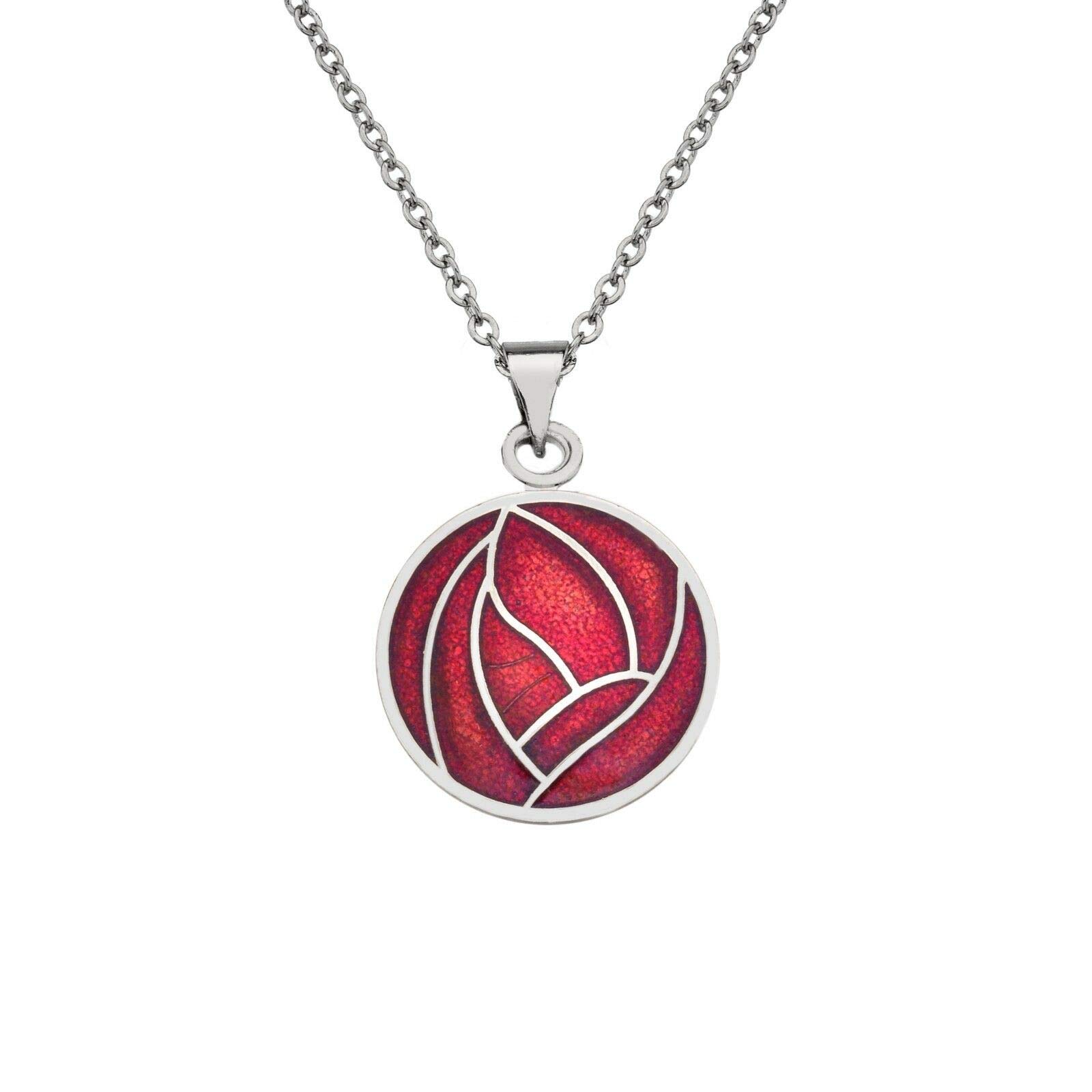 Sea Gems Mackintosh Rose Pendant Necklace - Silver Plated Elegant Jewelry with Branded Gift Box | Perfect for Anniversaries, Valentine's Day & Special Occasions
