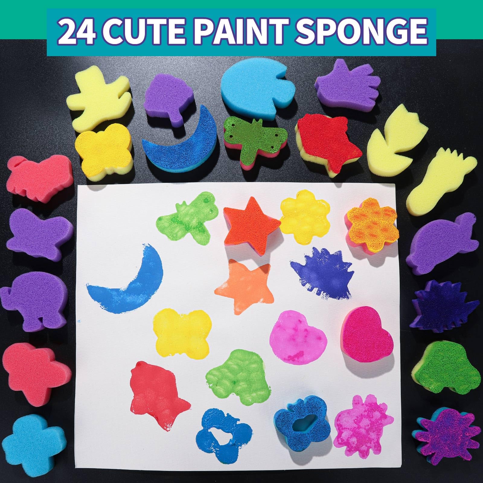 **39pcs Kids Sponge Paint Brushes & Stamps - Toddler Art Craft Drawing Tools for Early Learning | Foam Painting Sponges for DIY, Classroom & Home Activities**