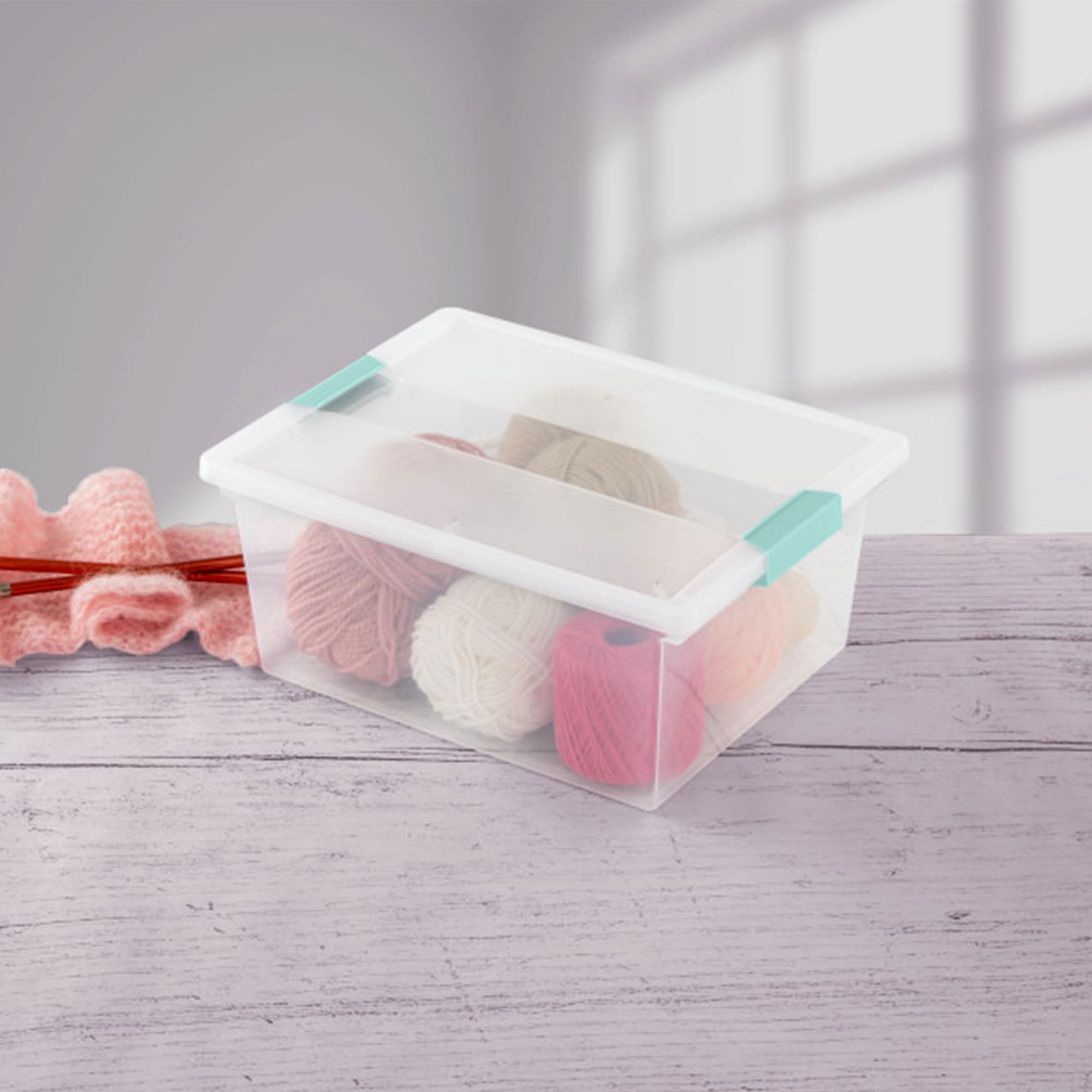 Sterilite 12-Pack Clear Plastic Storage Clip Boxes - Organize Craft Supplies, Office Items & Home Essentials - Durable Deep Containers for Craft Rooms, Closets & Pantry Organization