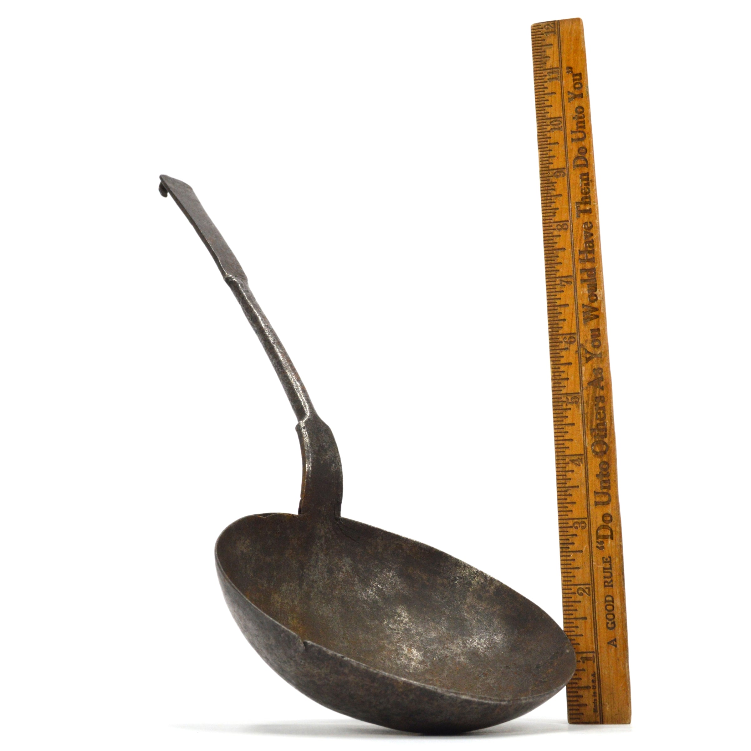 Antique Large Wrought Iron Ladle - 5 Bowl Tasting Spoon with G.78.93.1 Marking - Perfect for Vintage Kitchen Decor & Culinary Display