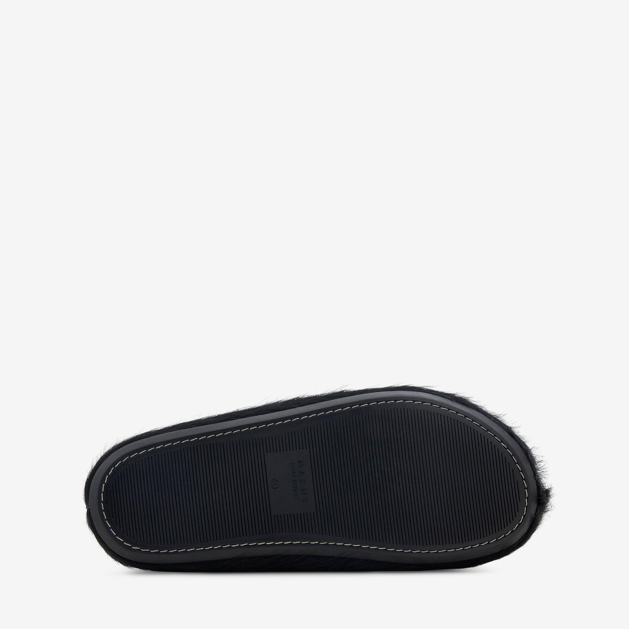 Premium Long Hair Calfskin Fussbett Sabot Slippers - Black | Luxurious Shearling Lined House Shoes for Women | Perfect for Winter Comfort & Home Relaxation