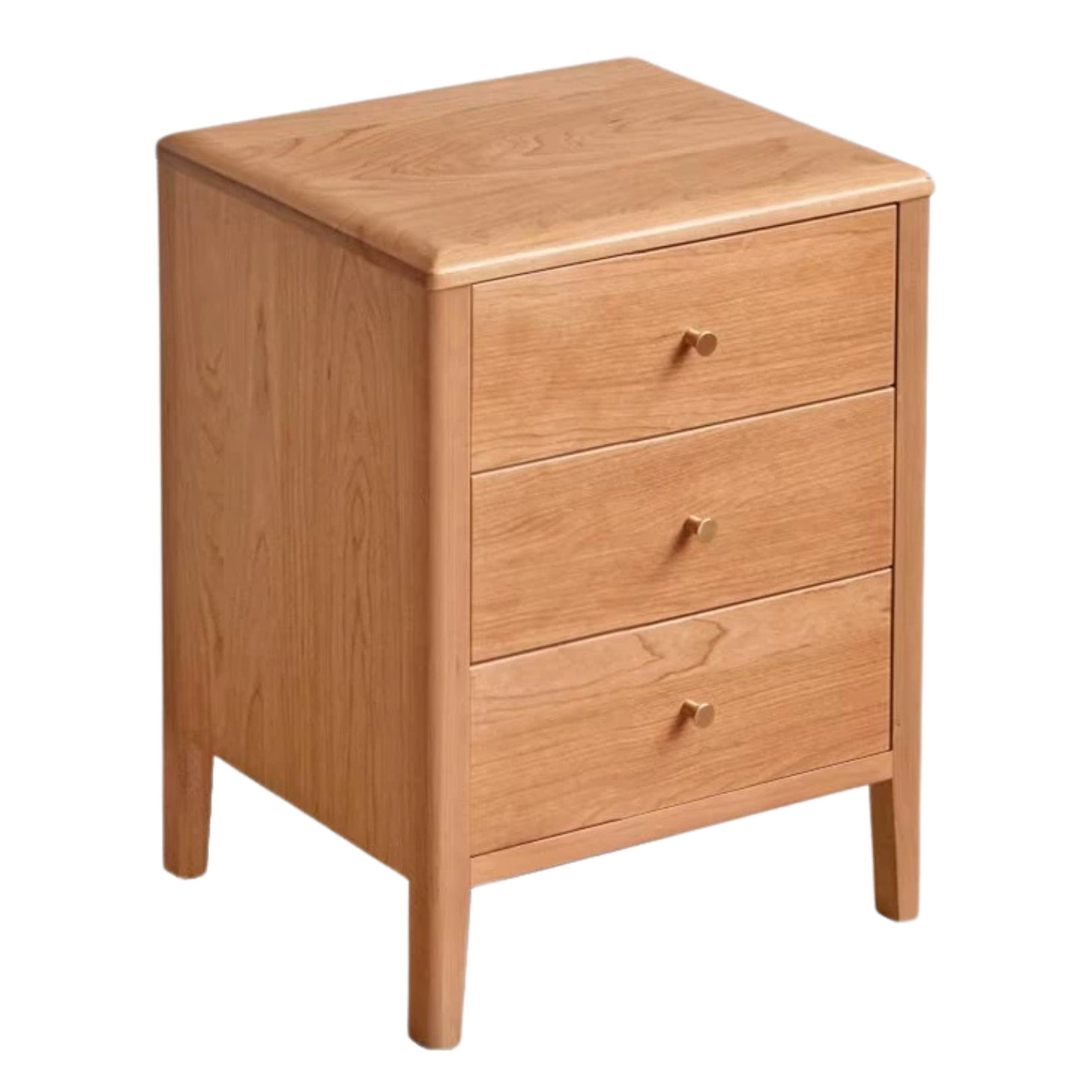 Solid Wood Nightstand - Oak & Cherry Wood Bedside Table for Bedroom, Modern & Rustic Style | Perfect for Bedrooms, Guest Rooms & Home Decor