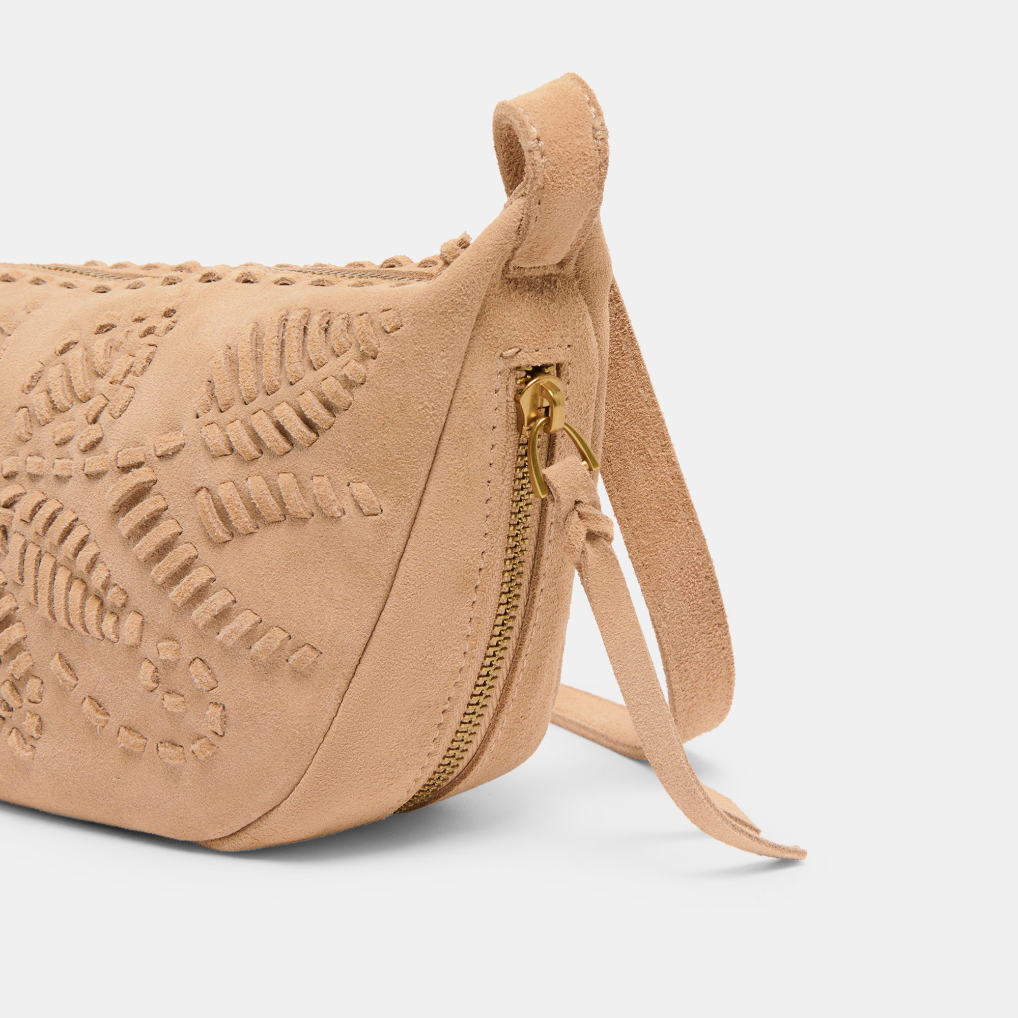 LIPARI Crossbody Bag for Women - Beige Suede Leather Purse, Fashionable Shoulder Bag for Everyday Use, Work, Travel & Shopping