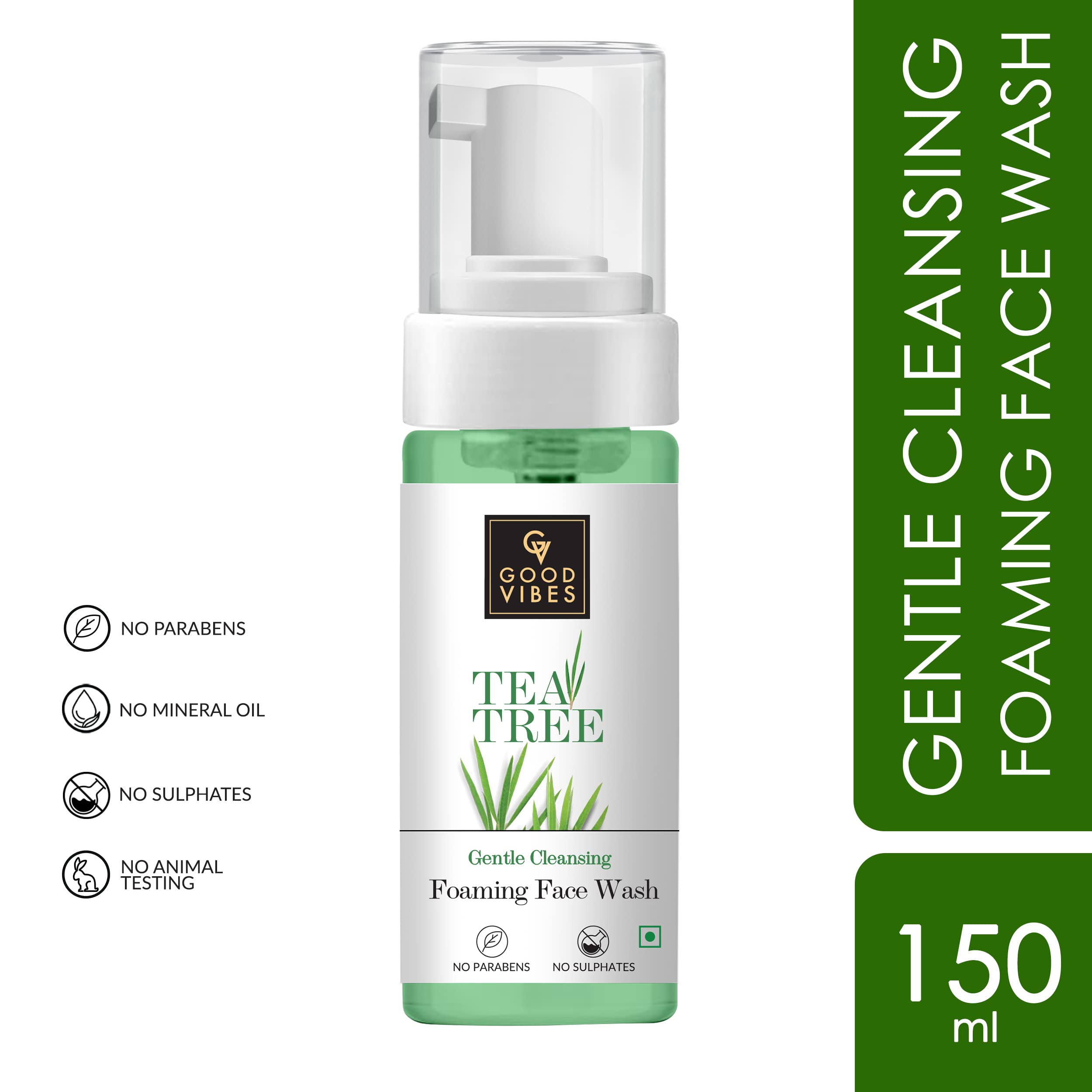 Tea Tree Foaming Face Wash for Acne-Prone Skin - 150ml Gentle Cleansing, Oil Control & Moisturizing Facial Cleanser | Paraben-Free, Mineral Oil-Free | Perfect for Daily Skincare Routine & Sensitive Skin Care