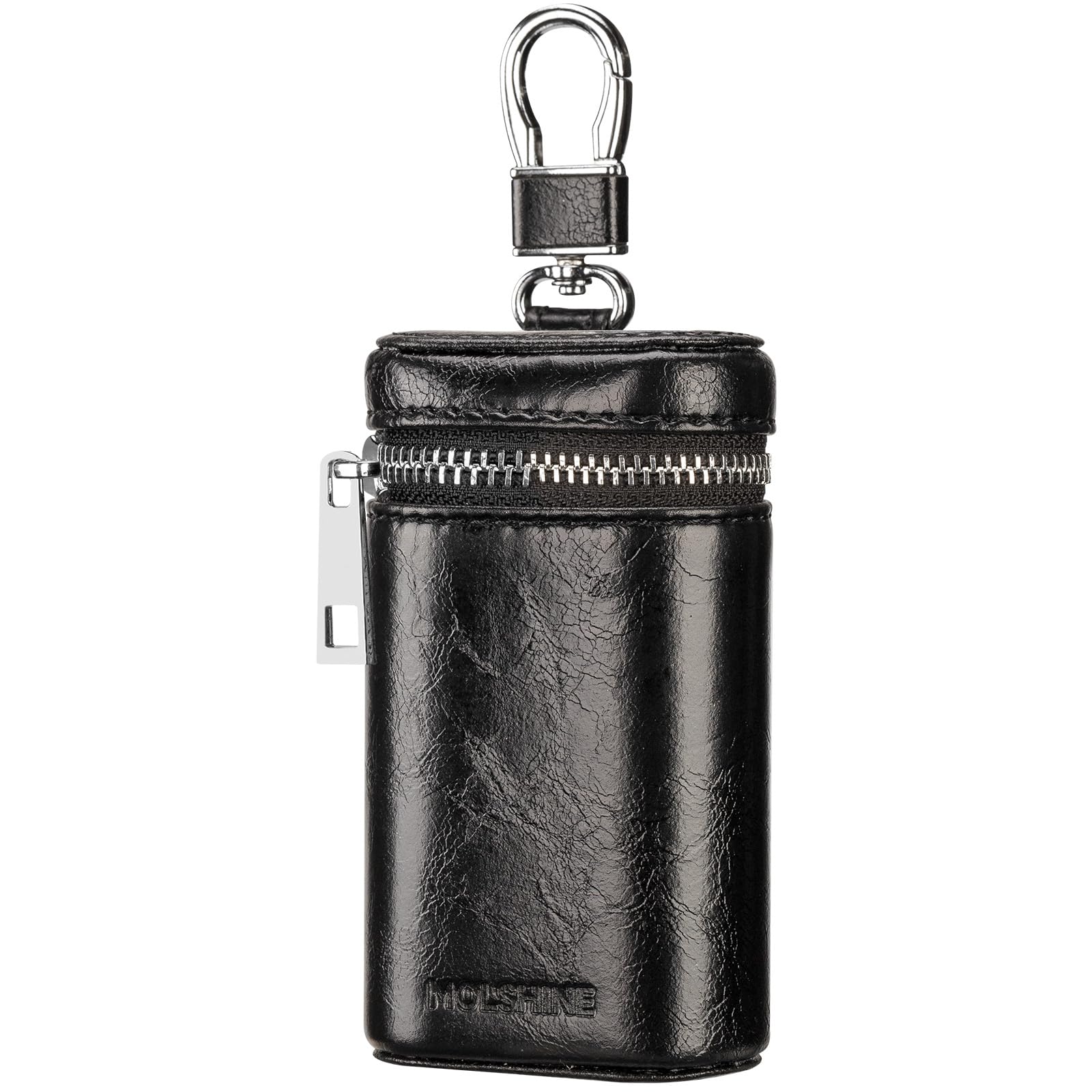 Premium Universal Leather Faraday Car Key Case - RFID Signal Blocking Key Fob Protector | Anti-Theft Key Pouch for Car Security | Anti-Hacking Signal Blocker for Keyless Entry Vehicles (Black) - Perfect for Parking Lots, Travel & Urban Commuting