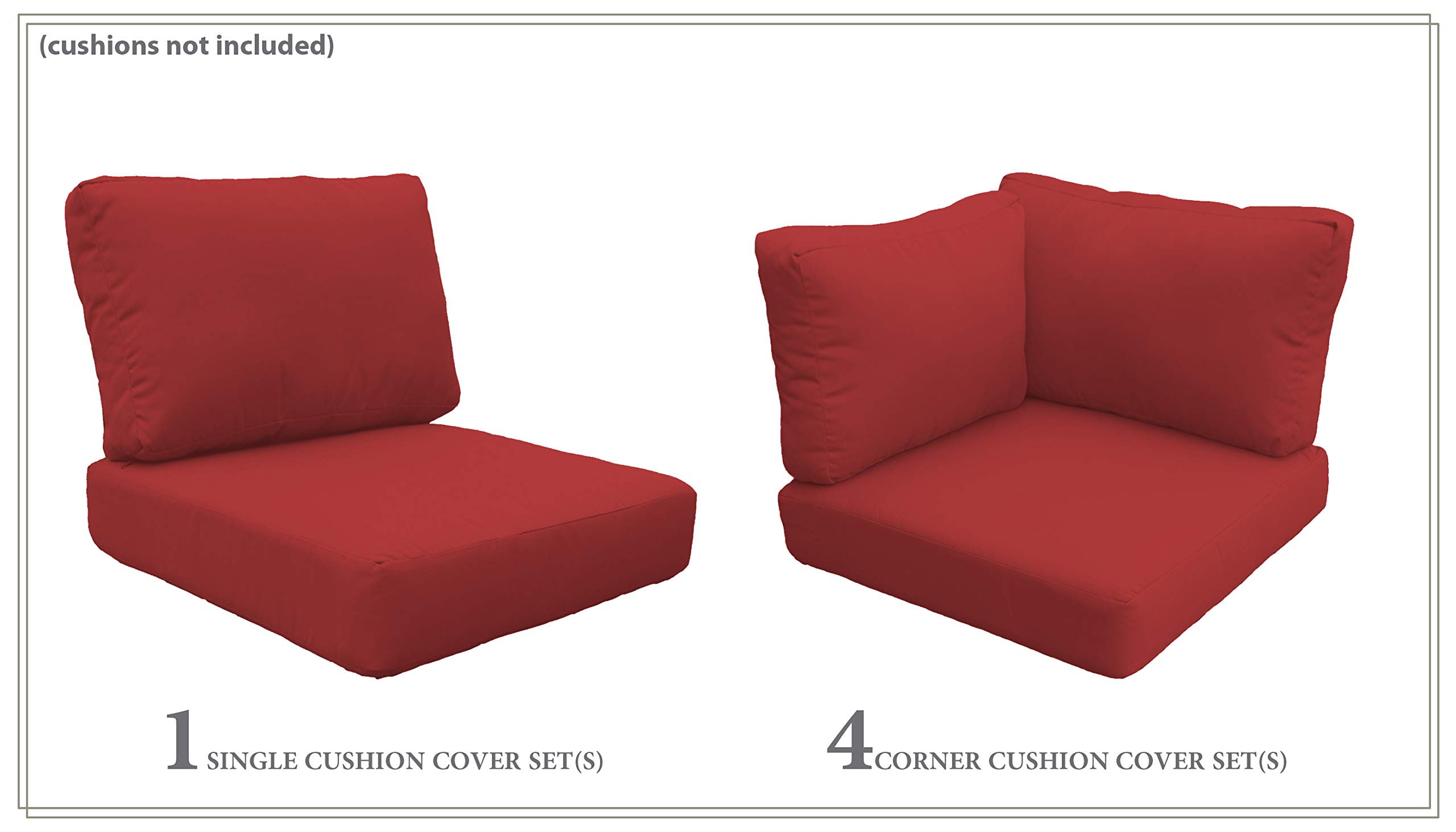 TK Classics High Back Cover Set in Terracotta for VENICE-06f Outdoor Furniture (Cushions Not Included) - Perfect for Patio, Garden, and Poolside Lounging