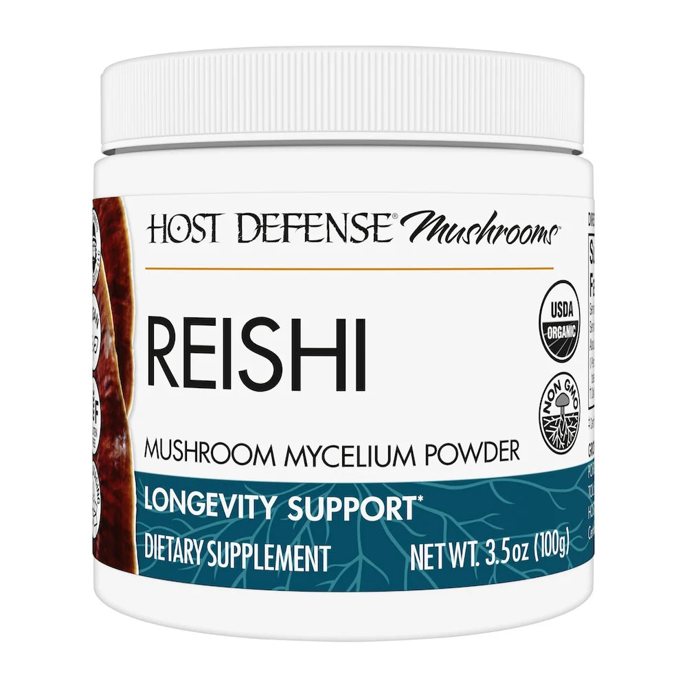 Host Defense Reishi Mushroom Mycelium Powder - Organic Immune Support Supplement for Wellness & Stress Relief | Perfect for Smoothies, Tea & Daily Health Routine