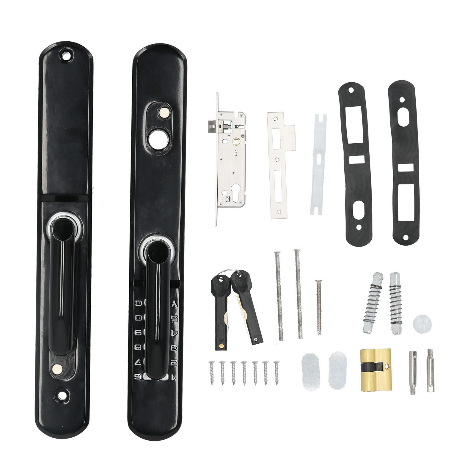 Smart Keyless Entry Door Lock - Outdoor Sunproof Villa Security Lock with Key, Broken Bridge Aluminum & Wrought Iron Design for Home, Courtyard (Black) | Compatible with Smart Doorbell Systems | Perfect for Vacation Homes, Rental Properties & High-Security Areas