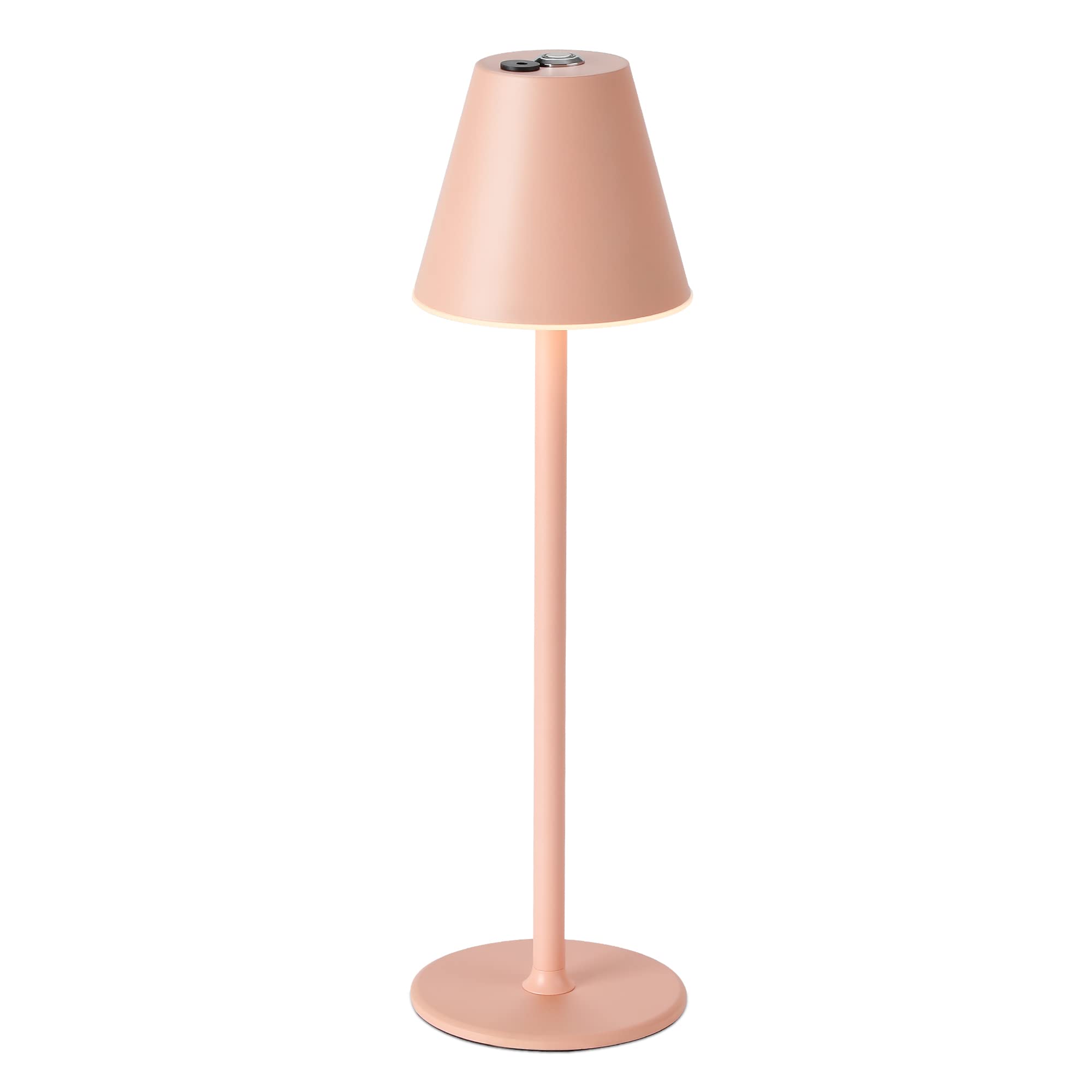 Modern LED Cordless Table Lamp with 4000mAh Rechargeable Battery - 3 Level Brightness Adjustable Desk Light, Minimalist Metal Shell Night Light for Bedroom, Coffee Table, Restaurant & Romantic Dinner (Light Pink) - Perfect for Reading, Working & Creating Ambiance