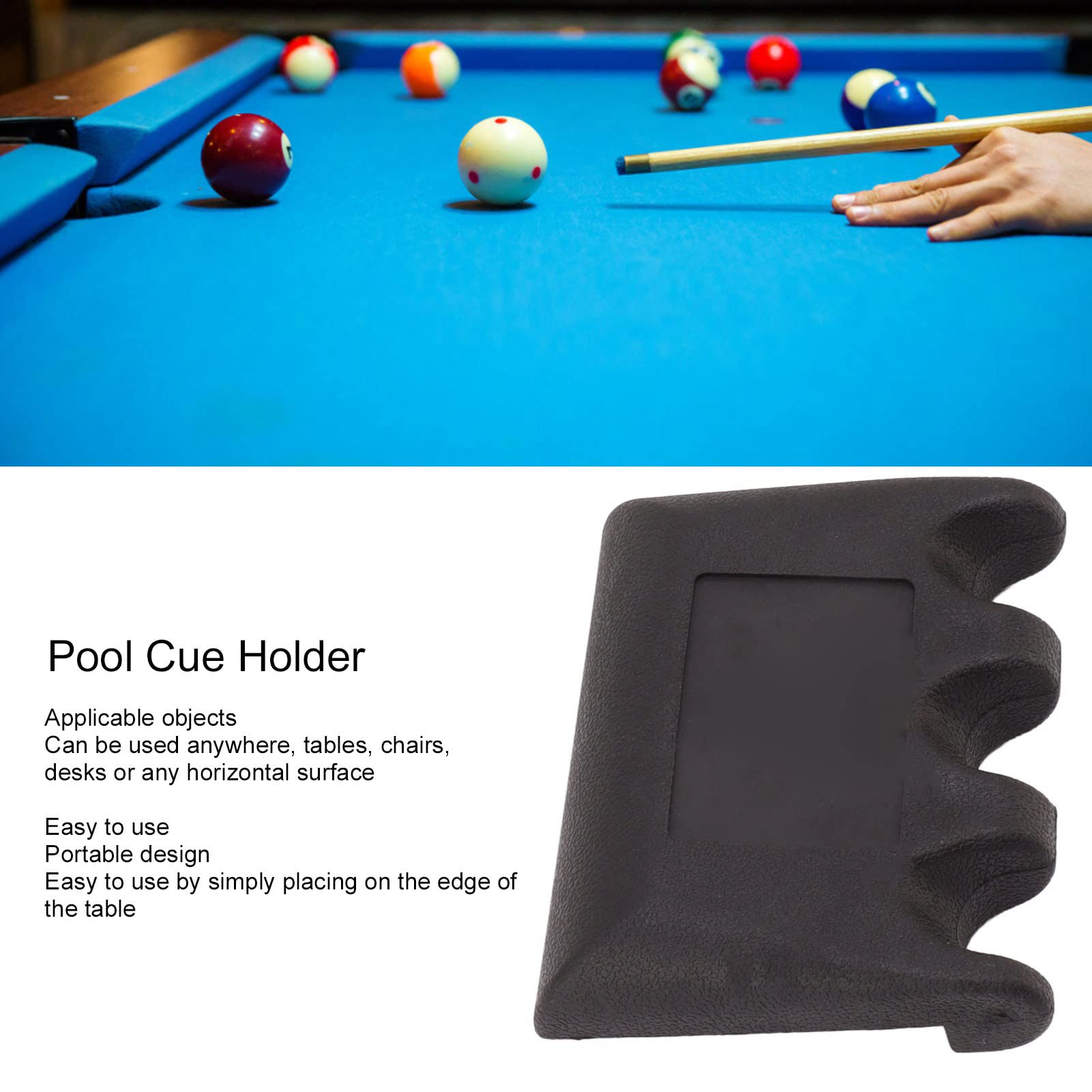 3-Hole Weighted Plastic Pool Cue Holder - Billiard Stick Organizer for Table & Chair - Perfect for Home Game Rooms, Bars, and Pool Halls