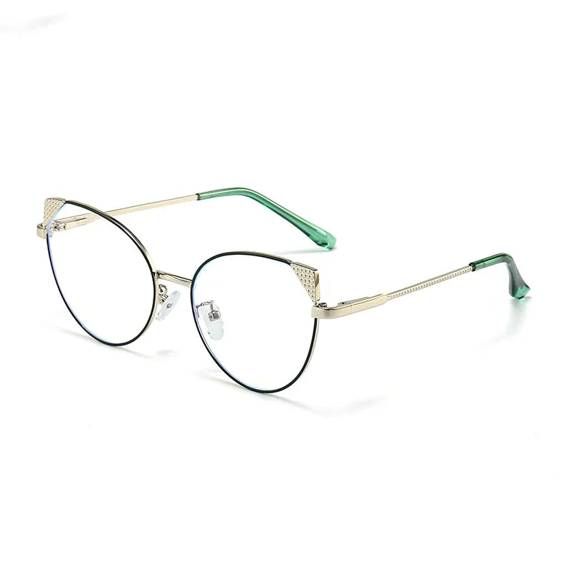 Stylish Aror Women's Oval Cat Eye Glasses - Full Rim Metal Frame Eyewear (Model 13315) for Work, Reading & Fashion Accessories
