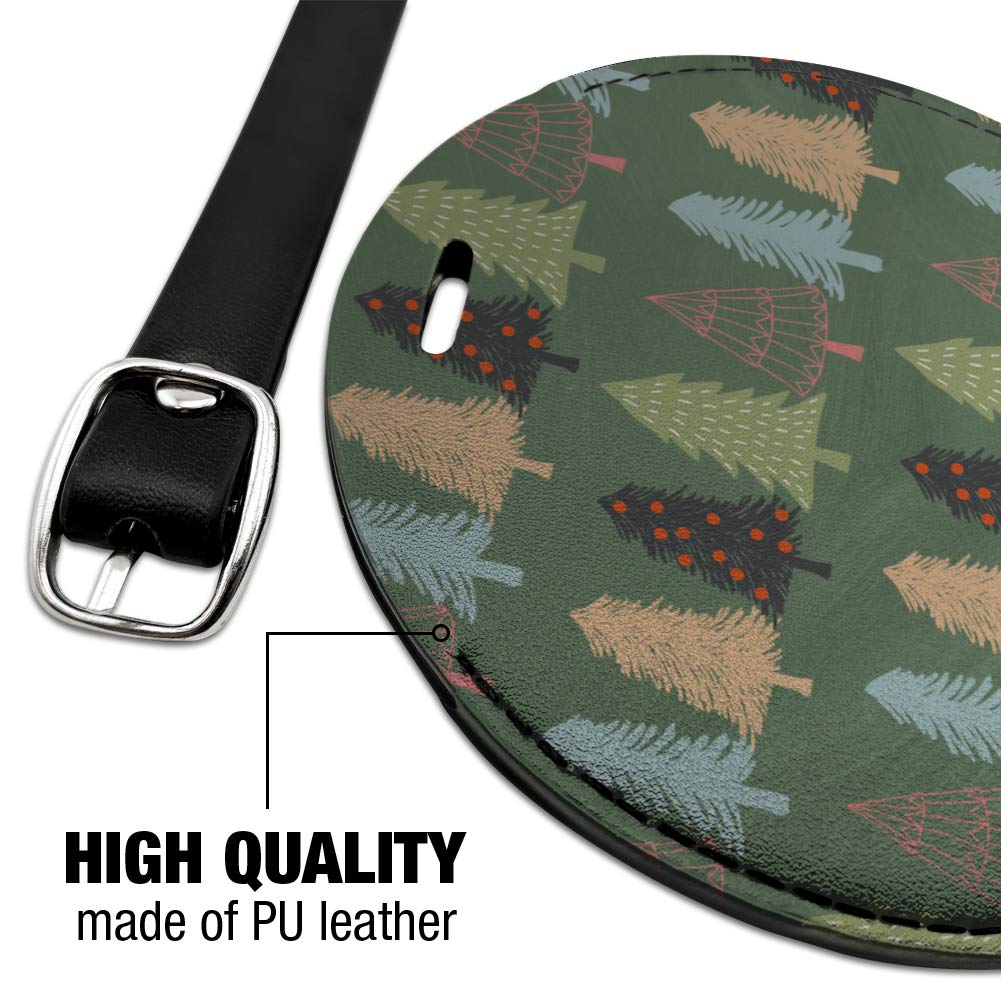 Spunky Christmas Round Leather Luggage Tag - Durable Suitcase ID Card for Carry-On Bags - Perfect for Holiday Travel & Gift Giving