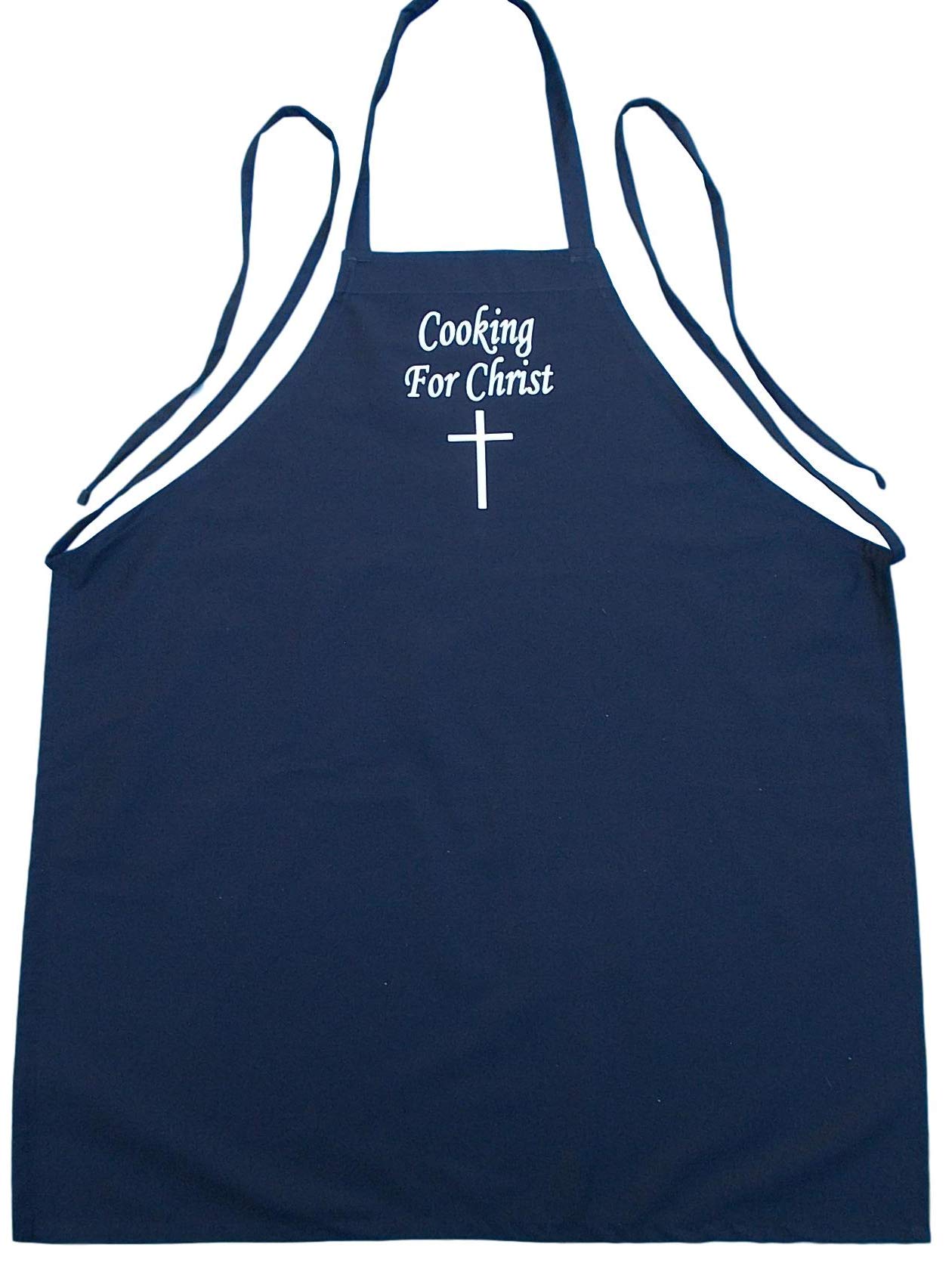 Christian Black Chef Apron for Cooking - Evangelical Kitchen Apron with Cross Design - Perfect for Church Potlucks, Bible Study Cooking & Christian Family Meals