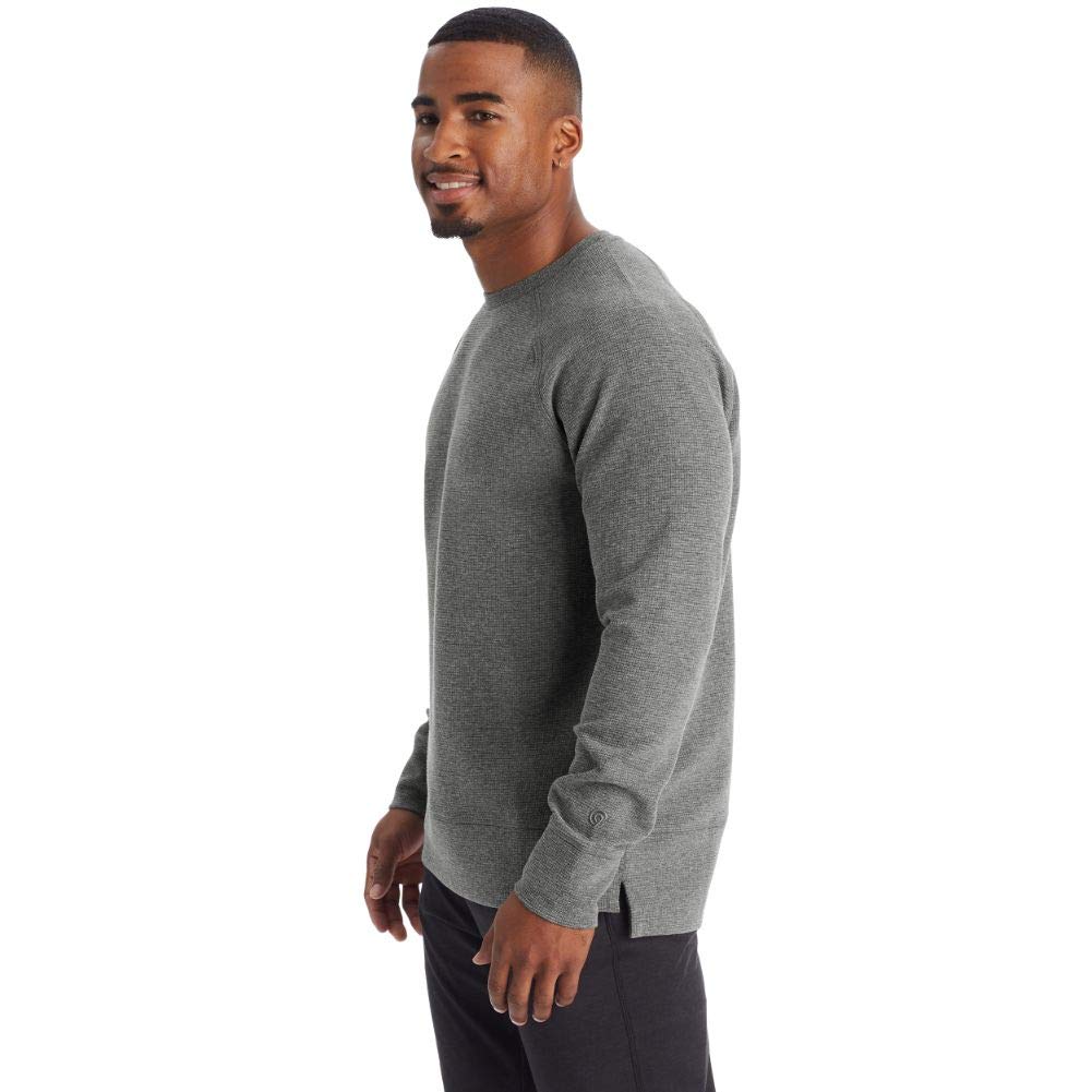 C9 Champion Men's Waffle Thermal Knit Crew Pullover Sweatshirt - Warm Winter Layering for Workouts, Casual Wear & Outdoor Activities