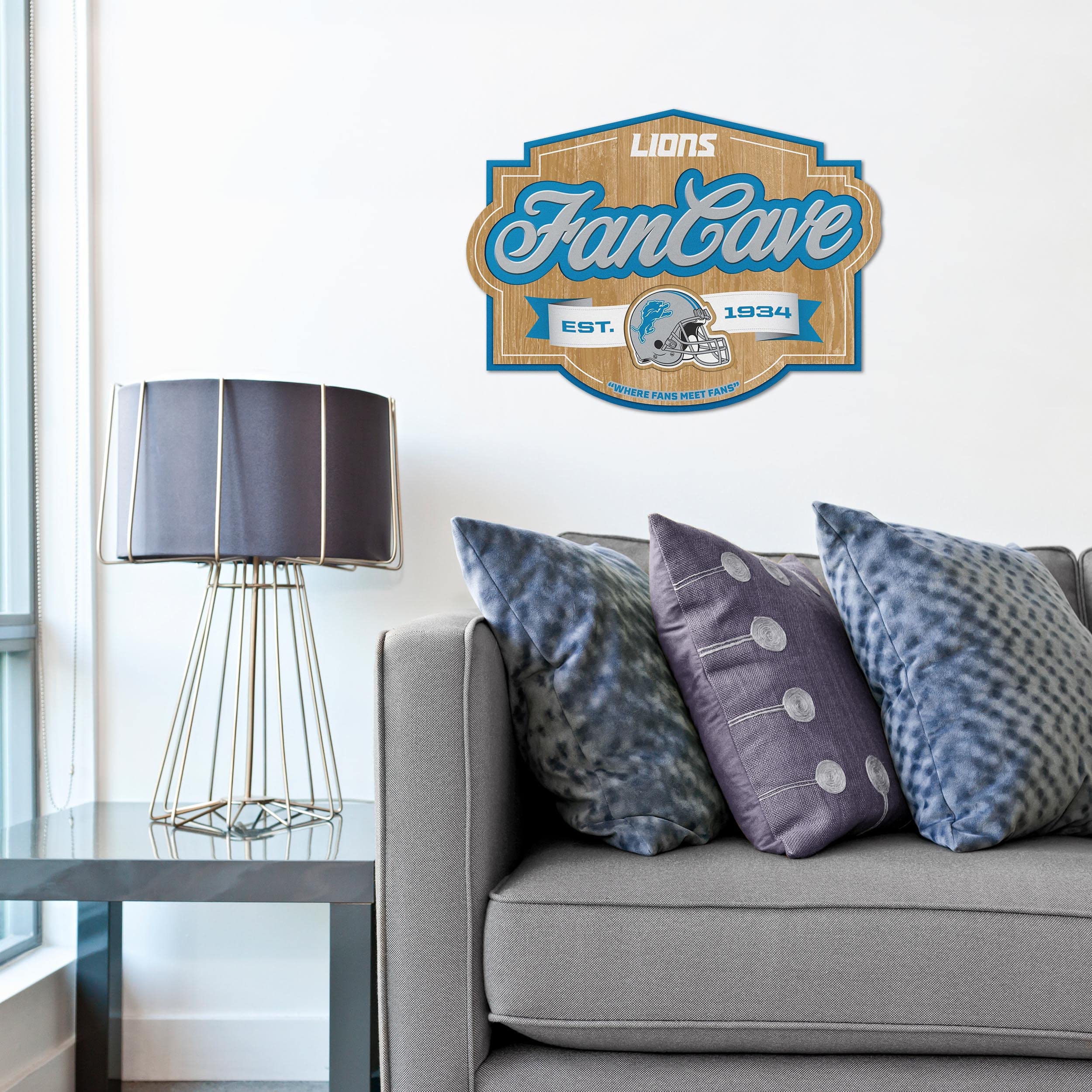 YouTheFan NFL Team Logo Metal Fan Cave Sign - Premium Home & Man Cave Decor for Football Fans - Perfect for Game Room, Sports Bar & Tailgating Parties