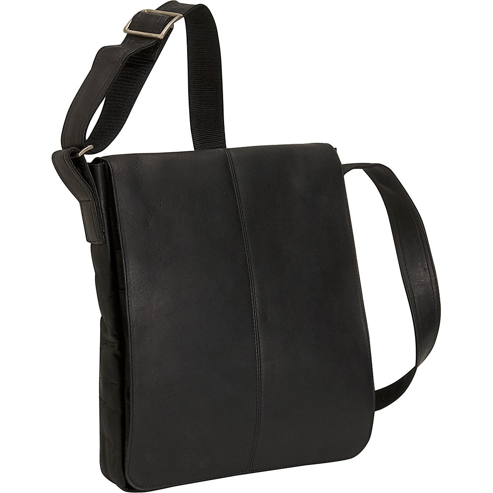 David King & Co. Small Vertical Messenger Bag for Men & Women - Lightweight Crossbody Shoulder Bag, Black, One Size - Perfect for Work, Travel & Daily Commute