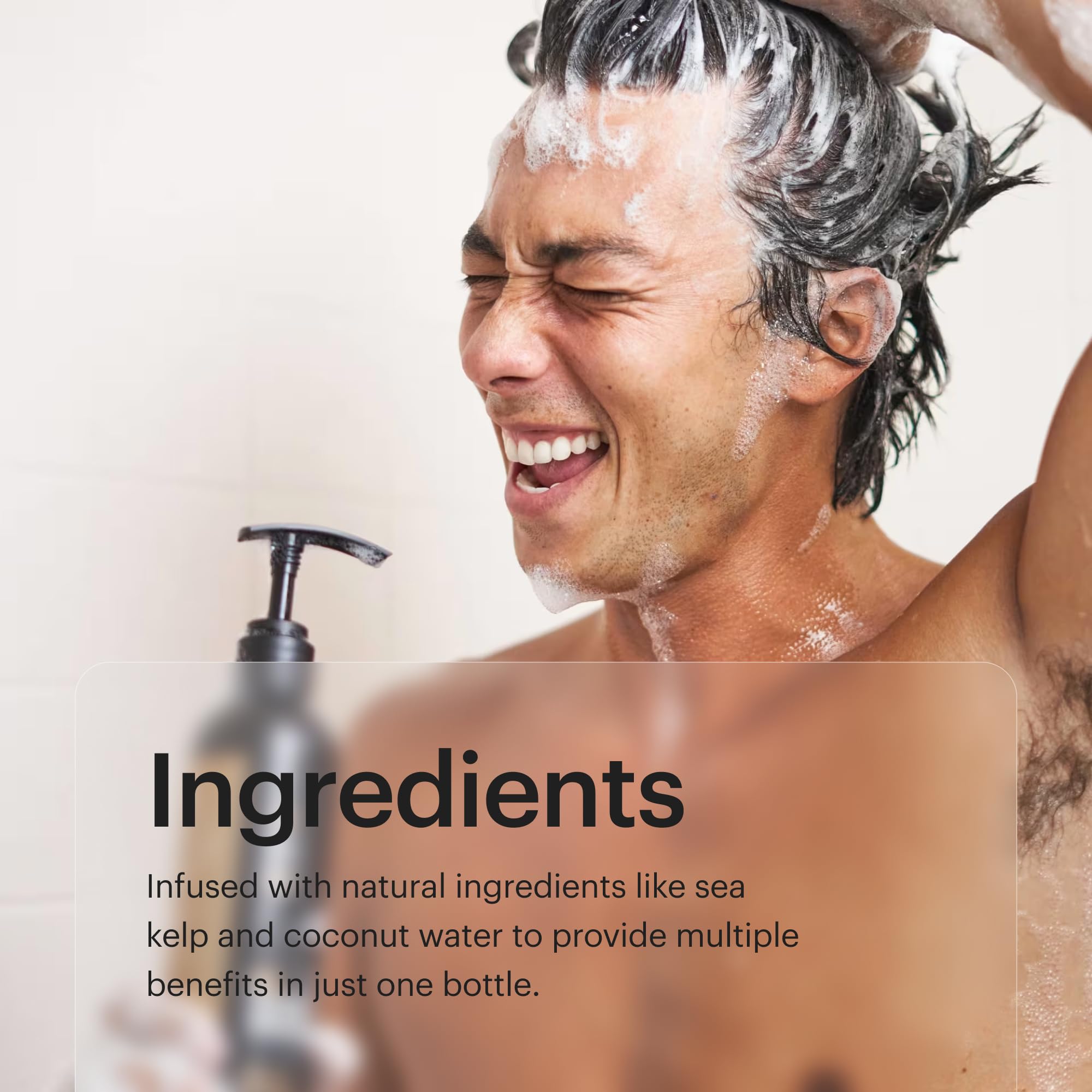 MANSCAPED® 2 In 1 Shampoo & Conditioner for Men - Ultra Premium Hair Care with Sea Kelp, Coconut Water & Aloe Vera - Nourishing & Hydrating Formula (16 oz) - Perfect for Daily Shower & Grooming Routine