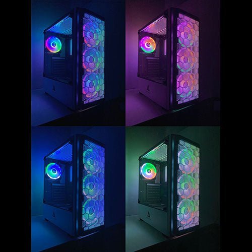 Apevia Predator BK ATX Mid Tower Gaming PC Case - High Airflow Tempered Glass Design for Gaming & Streaming Setup