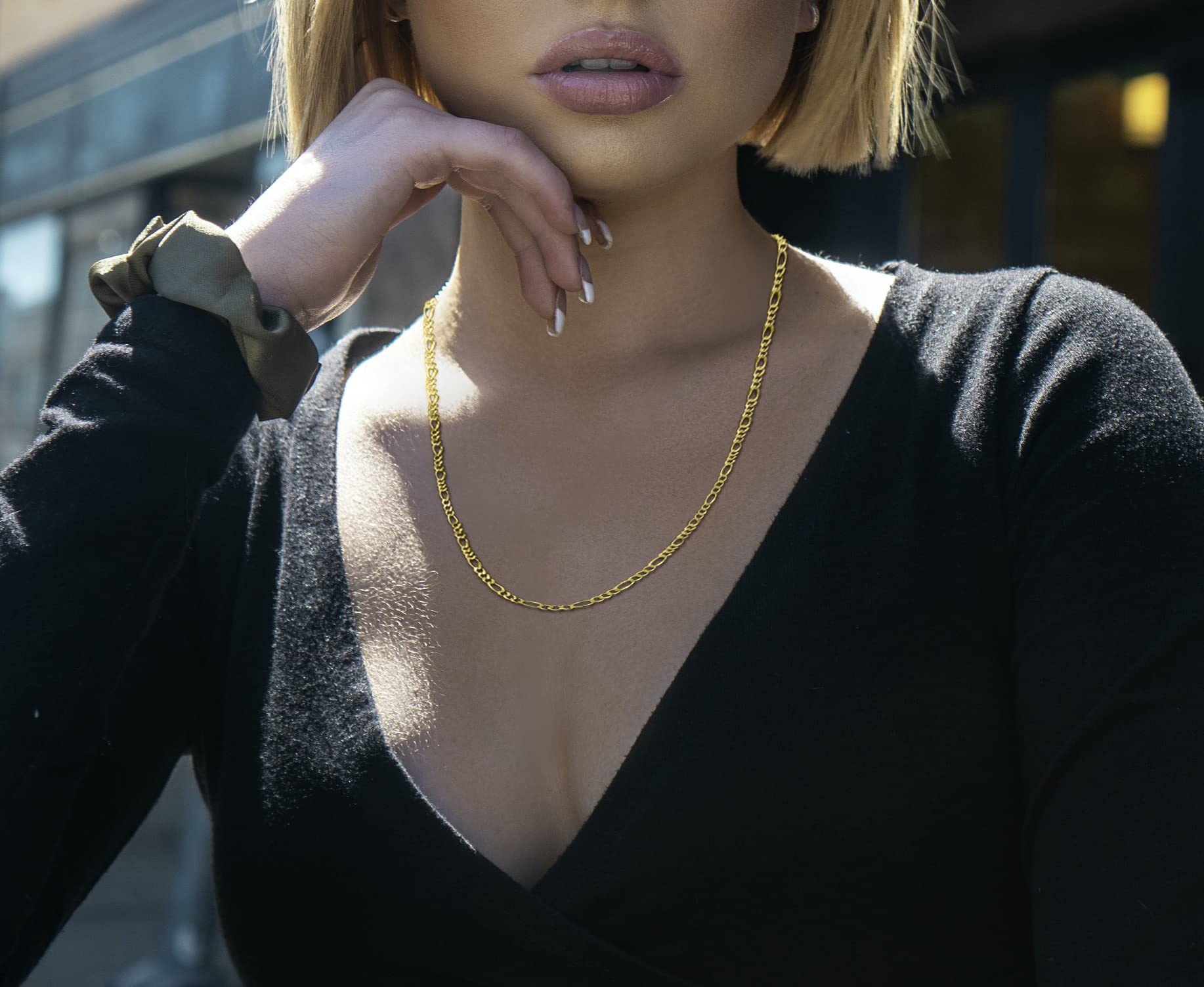 10K Solid Gold Italian Figaro Chain Necklace 1.8mm - 10 Karat Real Gold Jewelry for Women & Men - Made in Italy - Perfect for Gifts, Anniversaries & Everyday Wear