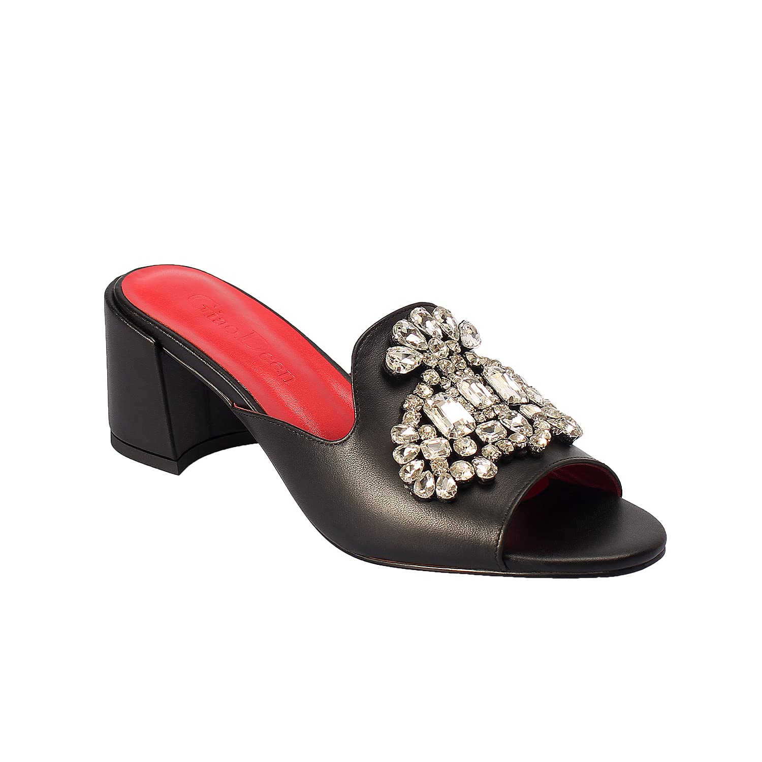 Luxury Rhinestone Flat Sandals for Women - Designer Slip-On Summer Dress Shoes - Genuine Leather Slides - Perfect for Beach, Wedding & Evening Parties