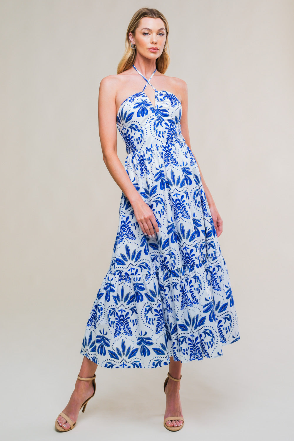 Flawless Sensation Woven Midi Dress - Elegant Women's Summer Casual Dress for Parties, Weddings & Office Wear