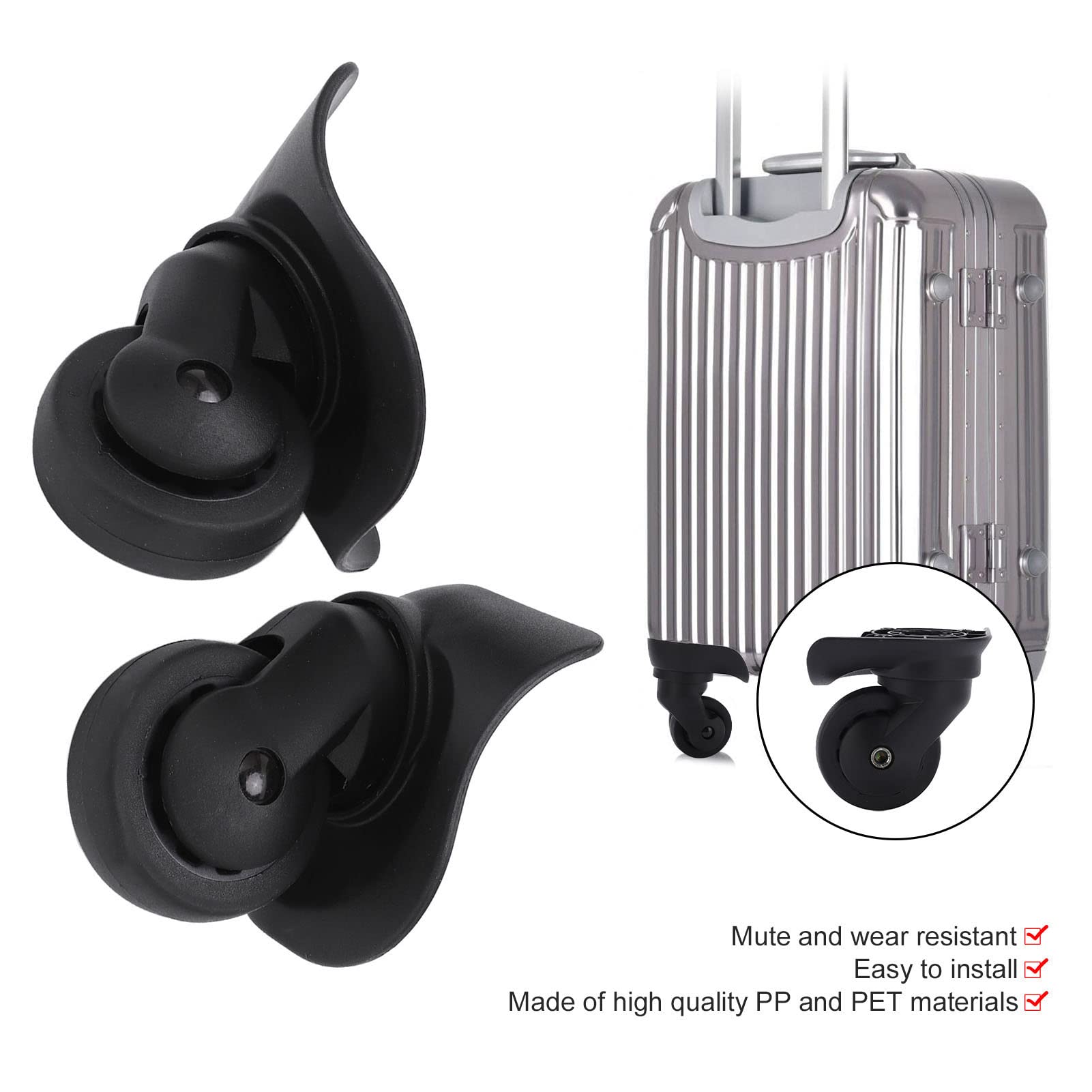 YOUTHINK Tactical Backpack & Universal Luggage Wheel Replacement Casters (1 Pair A53) - Durable Travel Suitcase Accessories for Business Trips & Outdoor Adventures