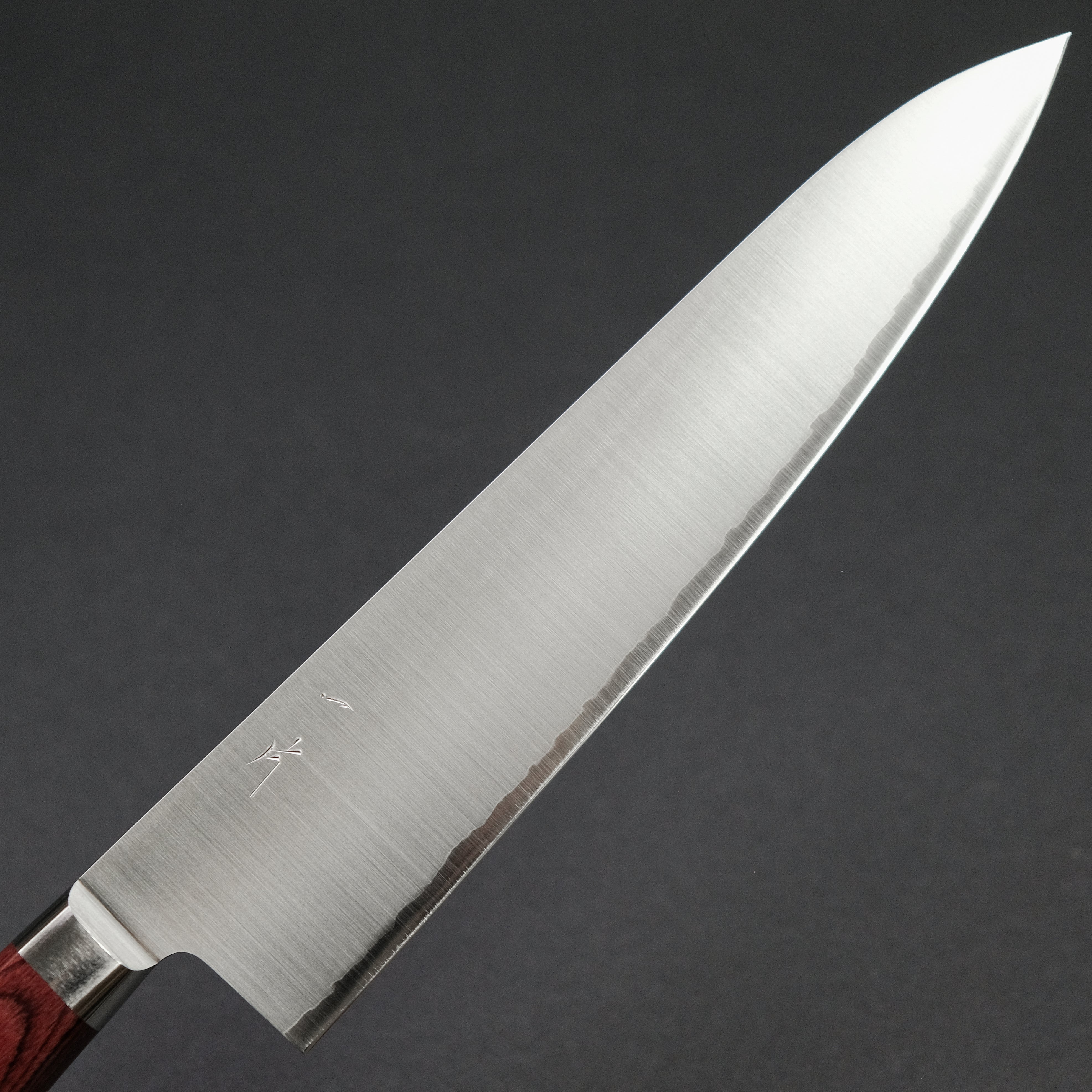 Hitohira TP Gyuto 210mm Japanese Chef Knife with Wine Pakka Handle - Professional Kitchen Knife for Slicing, Dicing & Meat Cutting