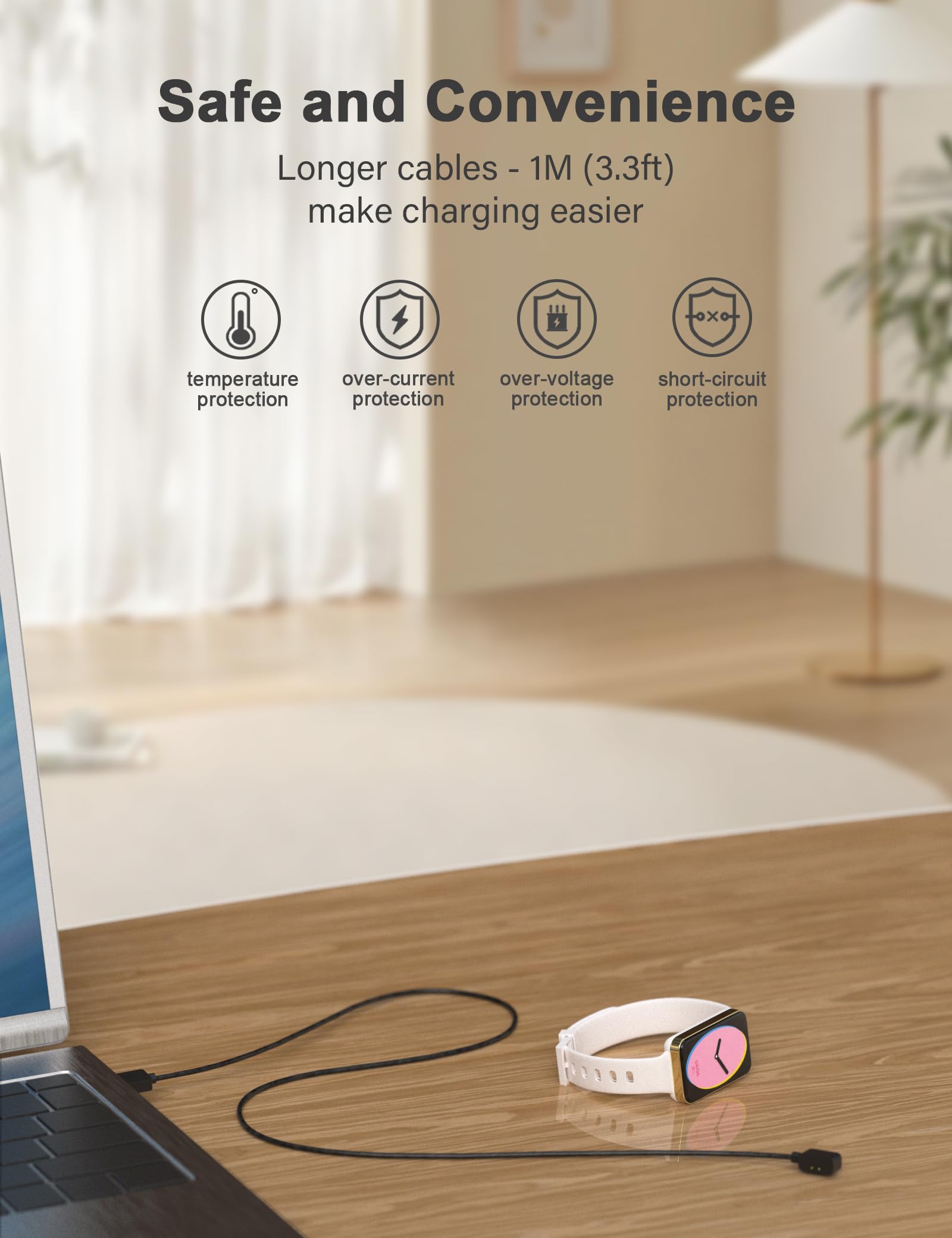 Original: Sinoacc 3.3ft(1m) Charger for Xiaomi Redmi Watch 3/Redmi Watch 2/Redmi Watch 2 Lite/Redmi Band Pro/Mi Smart Band 7 Pro/Poco Watch Replacement USB Magnetic Charging Cable for Xiaomi Redmi Watch   Optimized: 3.3ft Magnetic Charging Cable for Xiaomi Redmi Watch 3/2/2 Lite, Redmi Band Pro, Mi Smart Band 7 Pro & Poco Watch - USB Replacement Charger for Fitness Trackers | Perfect for Home, Office & Travel Use