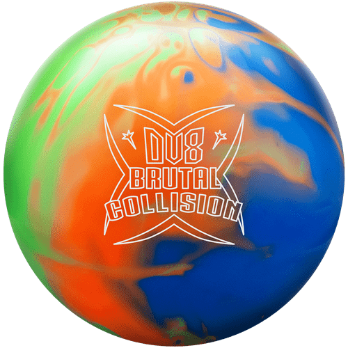DV8 Brutal Collision Lime Orange Blue Solid Bowling Ball - High Performance Reactive Resin for Hook Potential | Perfect for League Play & Tournament Competition