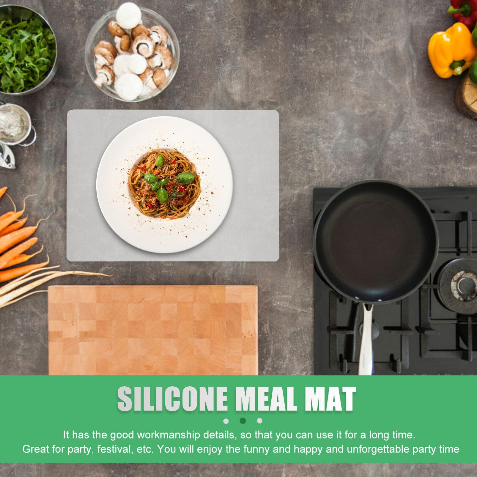 HEMOTON 4-Pack Non-Slip Silicone Placemats - Waterproof & Heat-Resistant Table Mats for Dining, Kitchen, Patio - Easy Clean Indoor/Outdoor Use for Parties, Picnics & Daily Meals