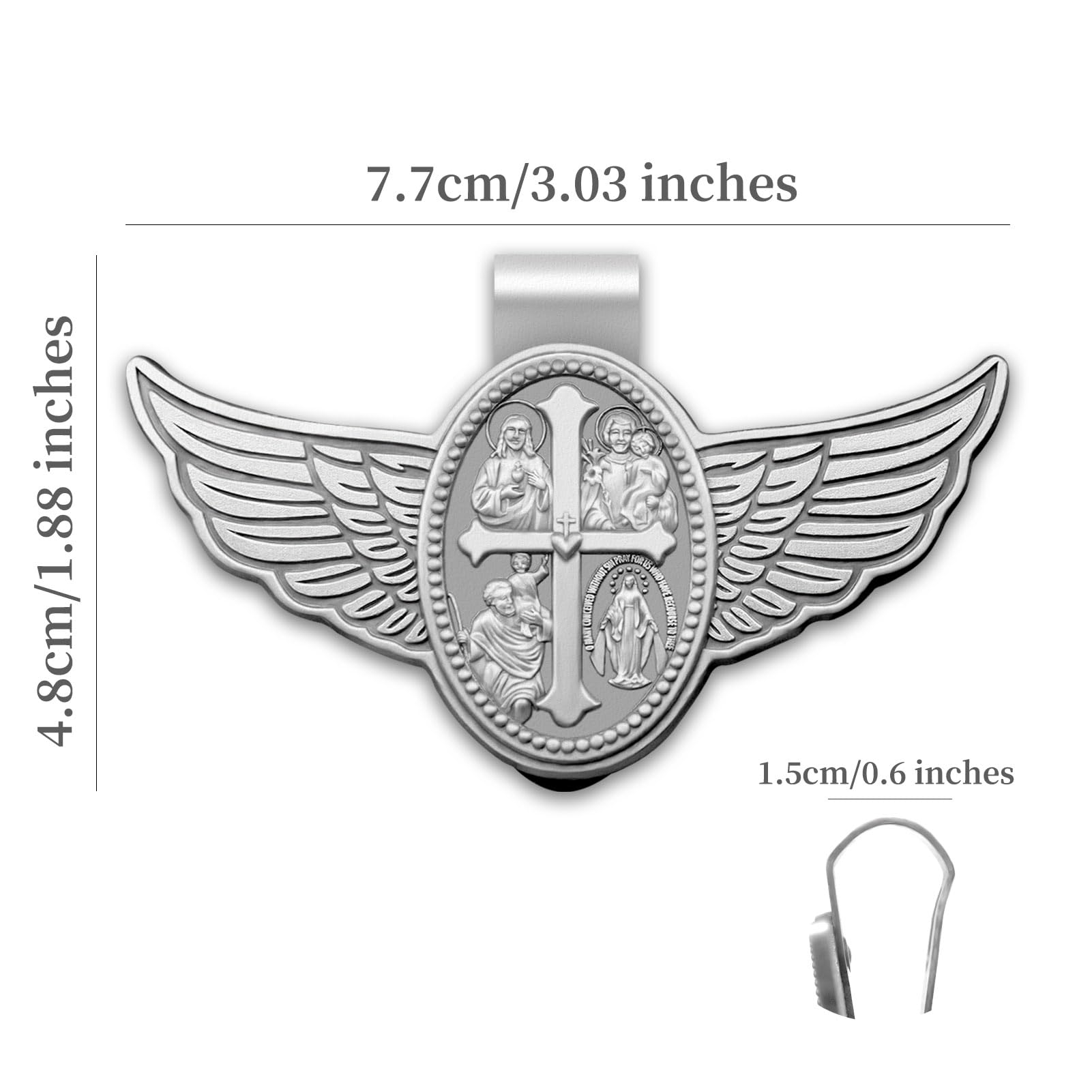 St. Christopher Visor Clip - Patron Saint of Travelers Medal for Car Accessories | Religious Gift for Drivers, Parents & Friends | Blessing for Safe Travels | Perfect for Road Trips, Commuting & Long Drives