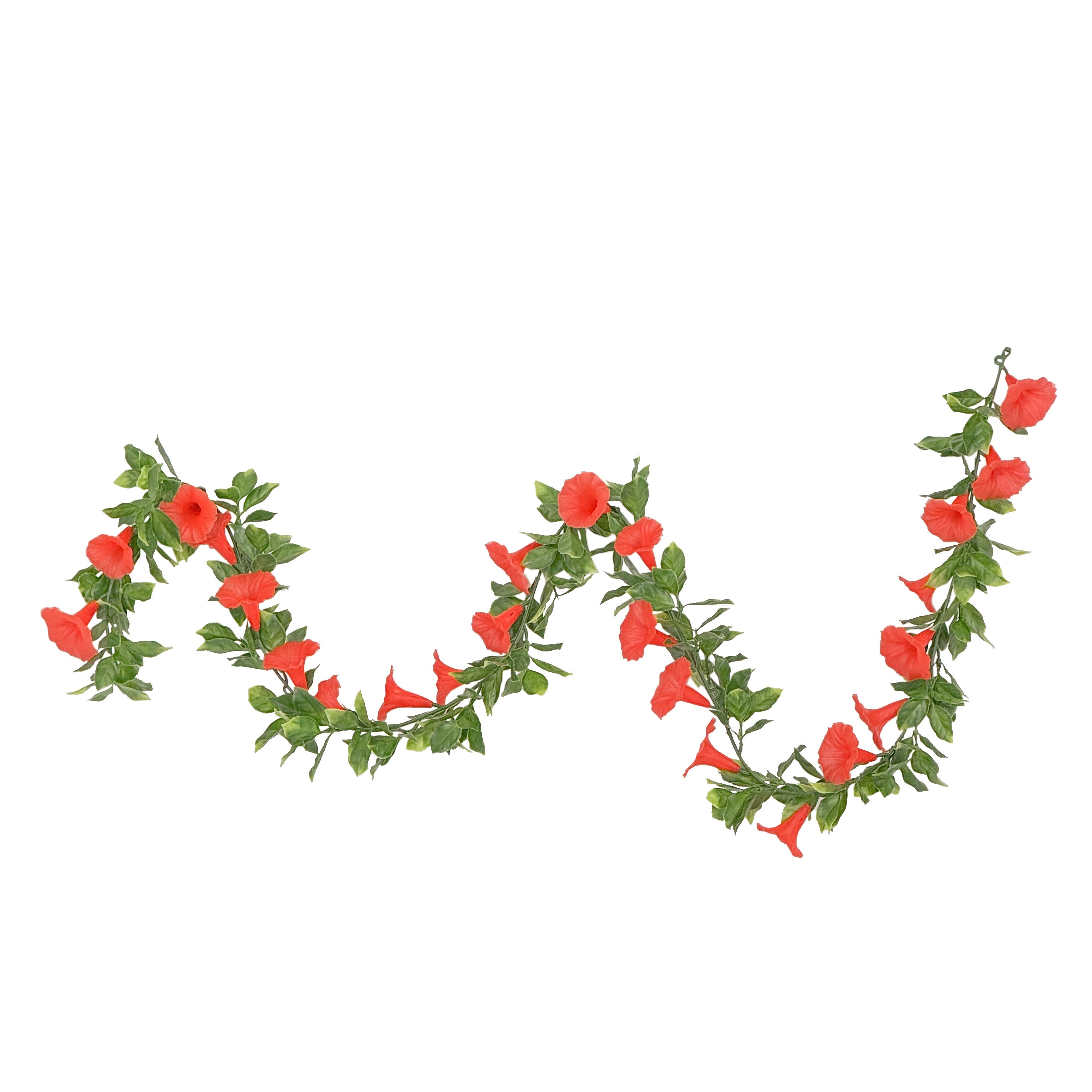 Artificial Garland Petunia Morning Glory Red 160cm - Outdoor Hanging Flower Vine for Garden, Patio, Wedding & Home Decor