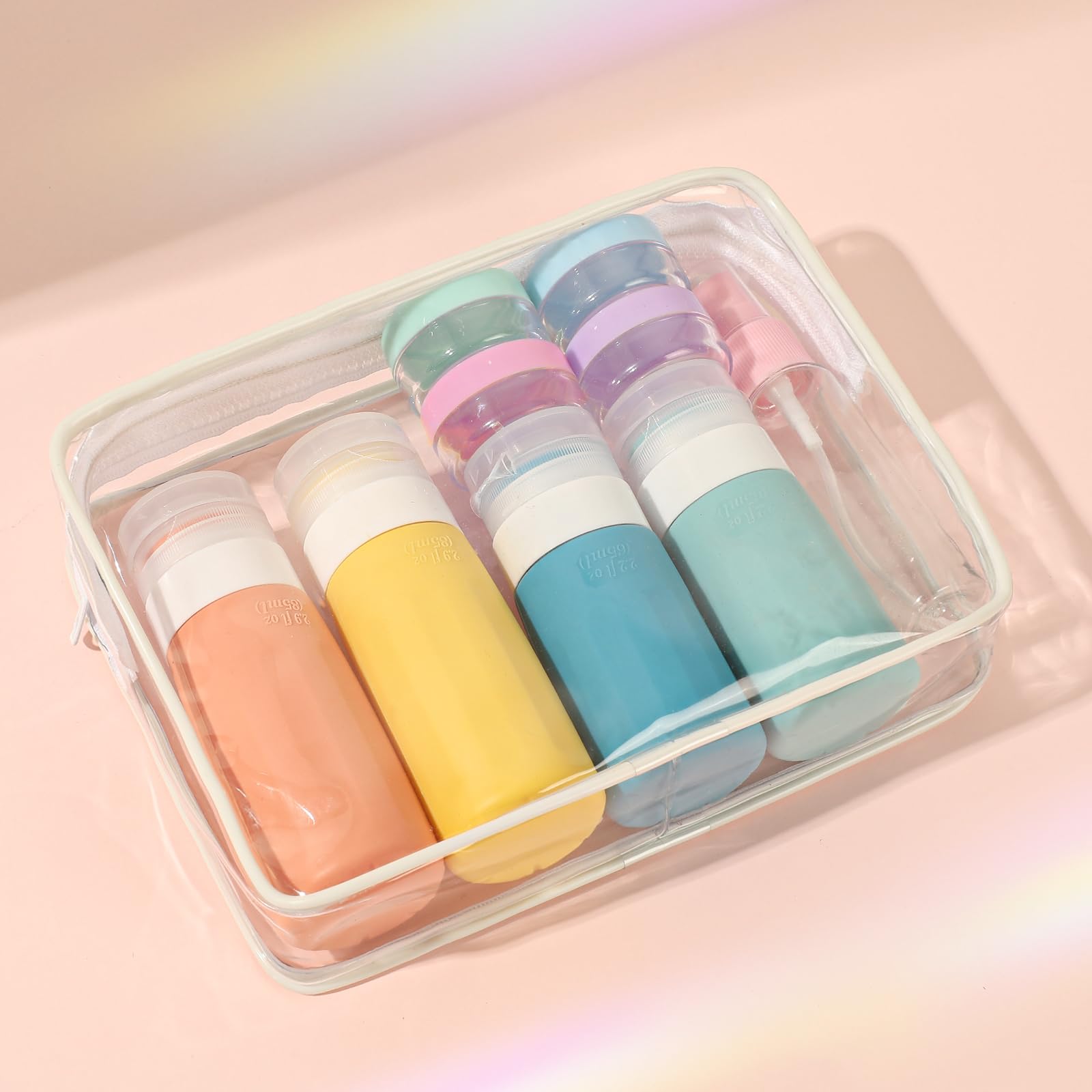 18 Pack TSA Approved Leak Proof Travel Bottles Set - Squeezable Silicone Toiletry Containers for Shampoo, Conditioner & Lotion | Perfect for Air Travel, Gym & Vacation Essentials