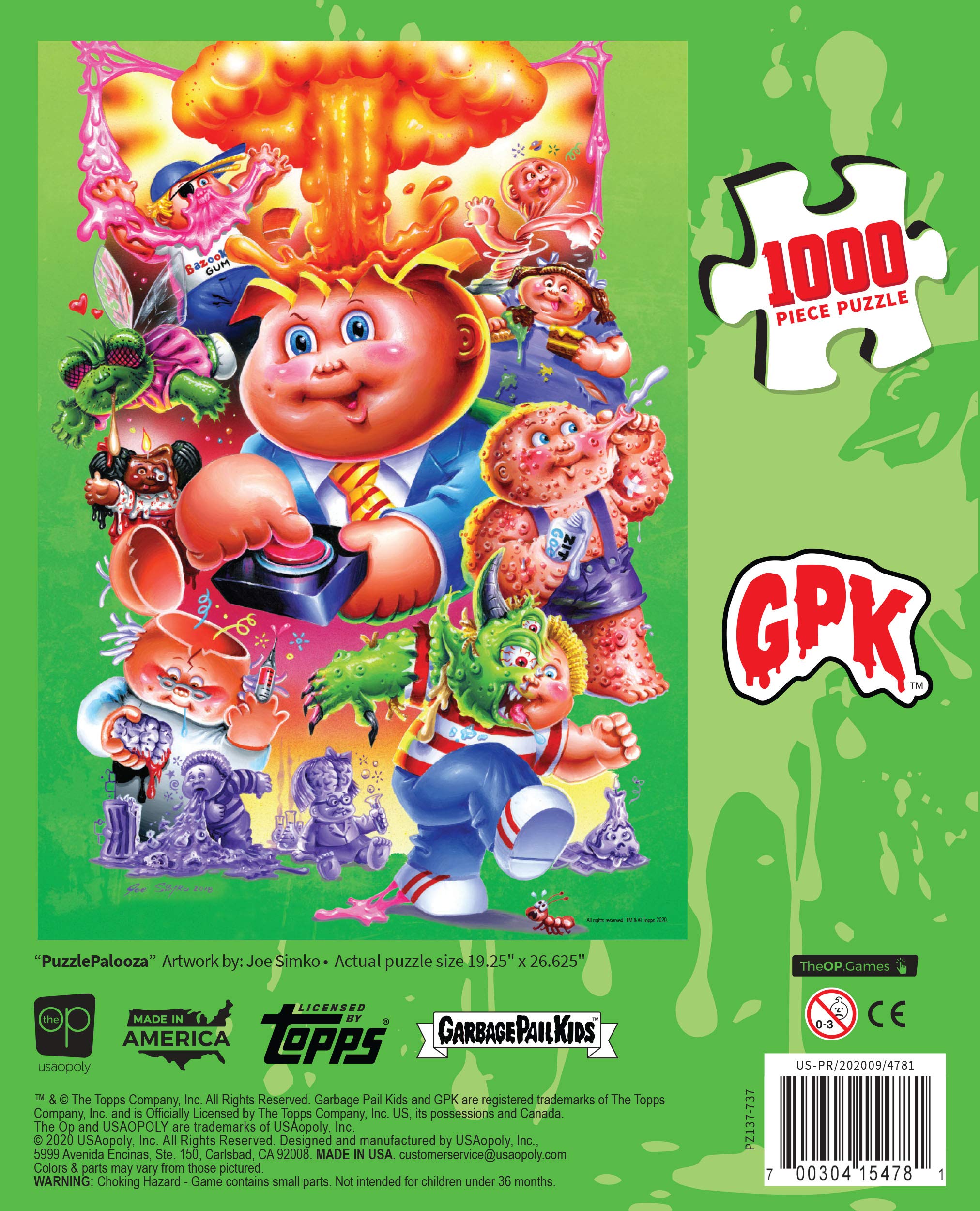 Garbage Pail Kids 1000 Piece Jigsaw Puzzle - 35th Anniversary Collectible Puzzle with Original GPK Characters | Officially Licensed Garbage Pail Kids Merchandise | Perfect for Puzzle Enthusiasts and GPK Fans | Great for Family Game Nights and Collectors Display