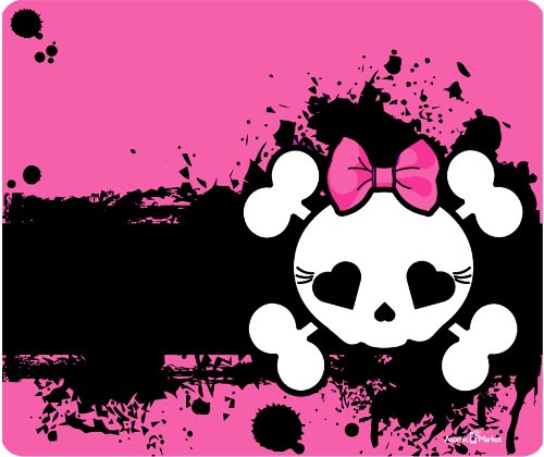 Hot Pink Skull Mouse Pad for Girls - Cute Gaming & Office Desk Accessory for PC, Laptop, Computer Workstations