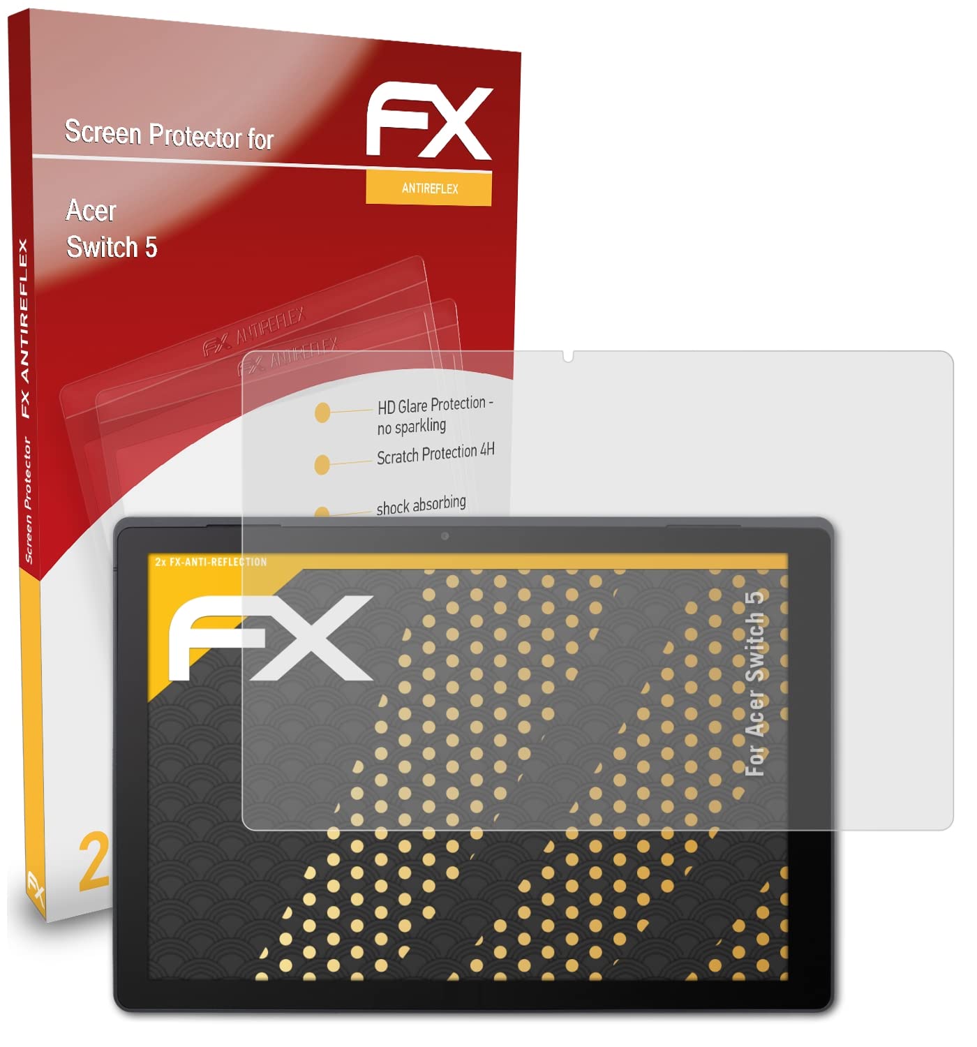 2-Pack Anti-Glare & Shock-Absorbing Screen Protector for Acer Switch 5 - HD Clear FX Film for Scratch Protection | Perfect for Work, Travel & Outdoor Use