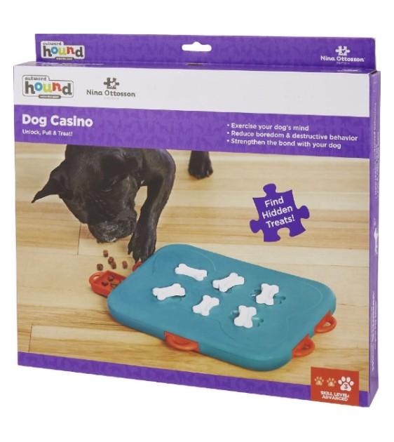 Outward Hound Nina Ottosson Dog Casino Plastic Interactive Dog Puzzle Toy - Mental Stimulation & Treat Dispenser for Small to Large Dogs - Perfect for Indoor Play, Training & Boredom Relief
