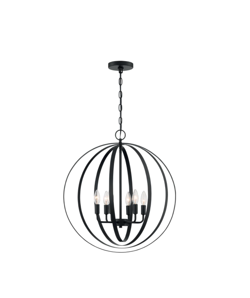 Penny 6-Light Modern Chandelier - Elegant Crystal Ceiling Light Fixture for Dining Room, Living Room & Bedroom | Perfect for Home Decor & Interior Design